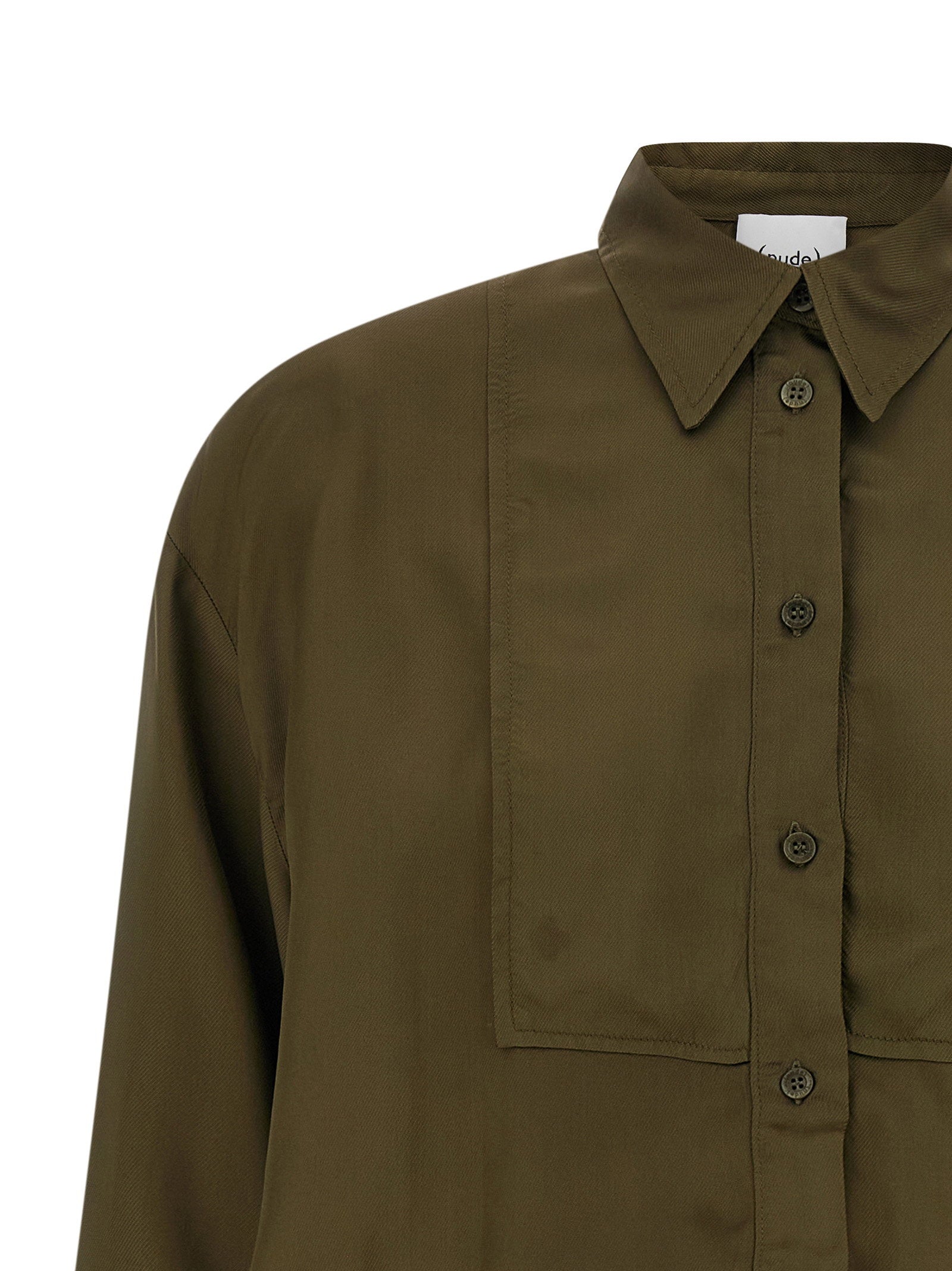 Nude Plastron Shirt — Olive, view 3