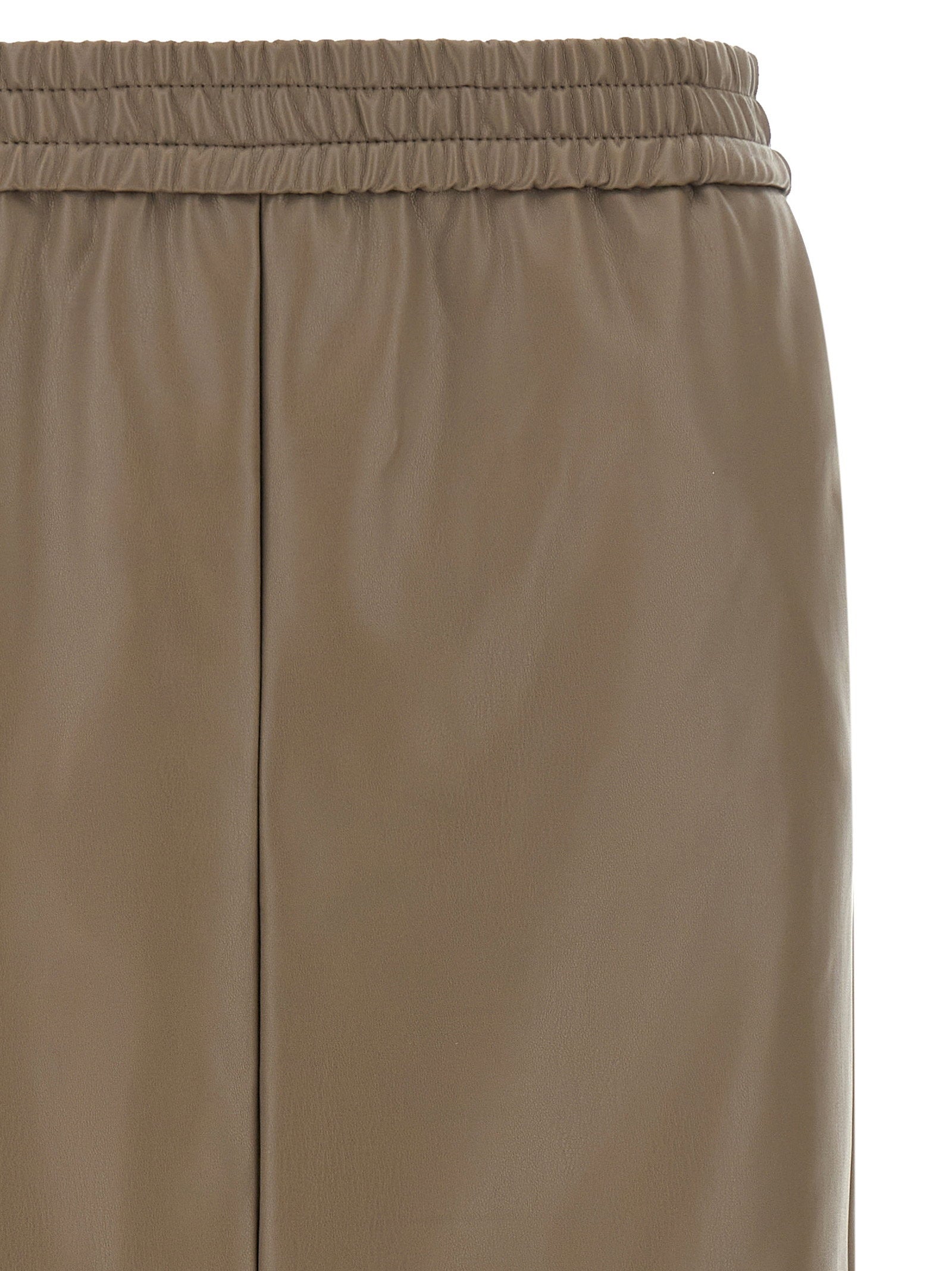 Nude Paneled Leather-Effect Skirt — Beige, view 3
