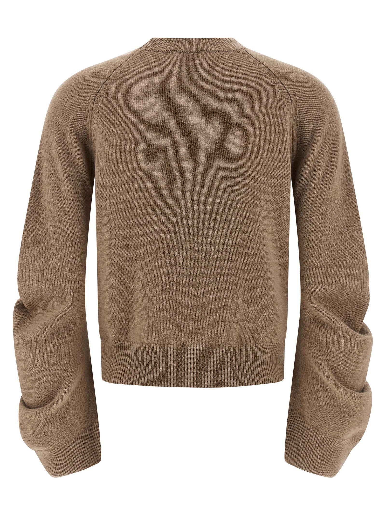 Nude Virgin Wool Crewneck Sweater — Camel, view 2