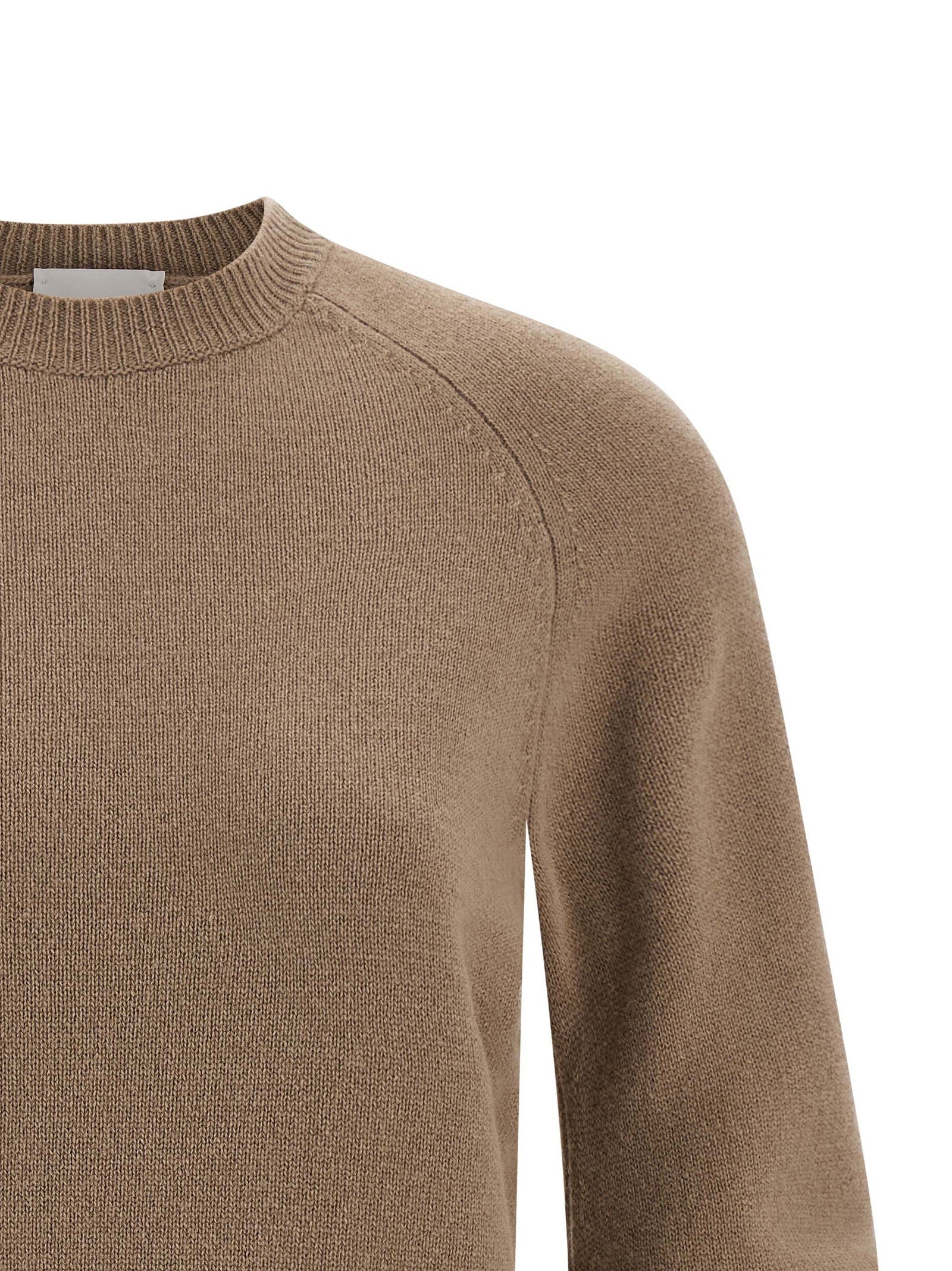 Nude Virgin Wool Crewneck Sweater — Camel, view 3