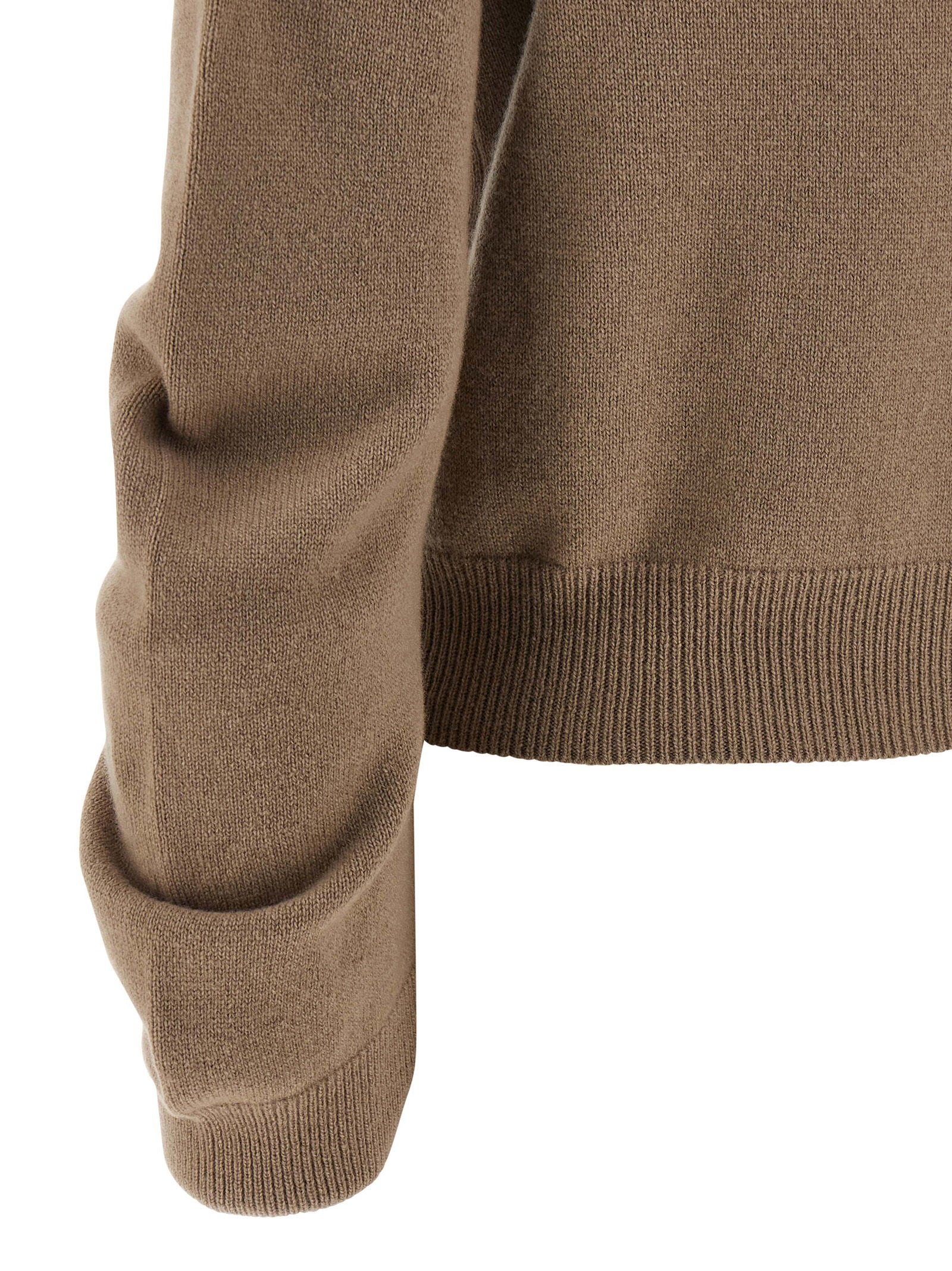 Nude Virgin Wool Crewneck Sweater — Camel, view 4