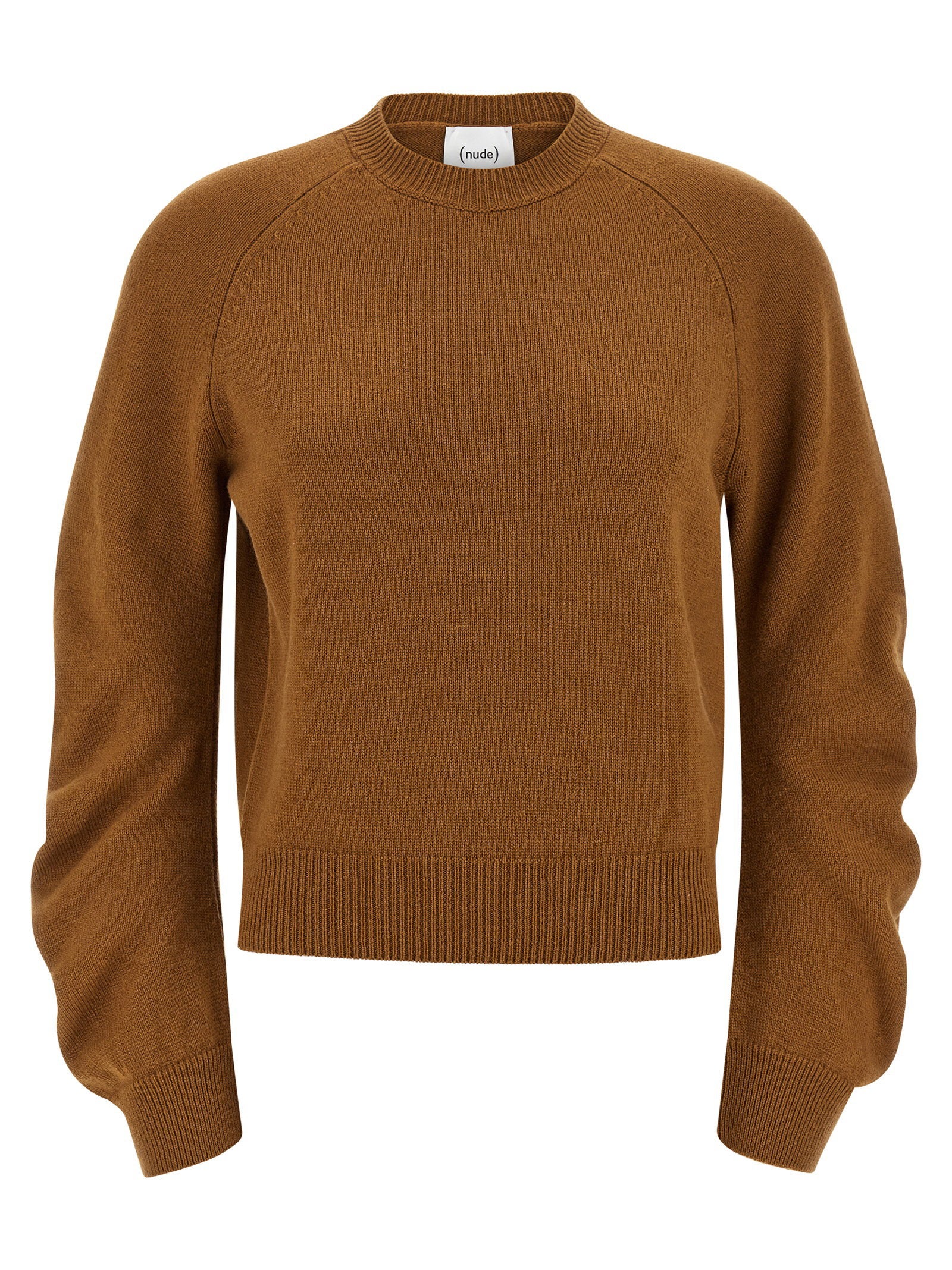 Nude Virgin Wool Crewneck Sweater — Camel by Nude