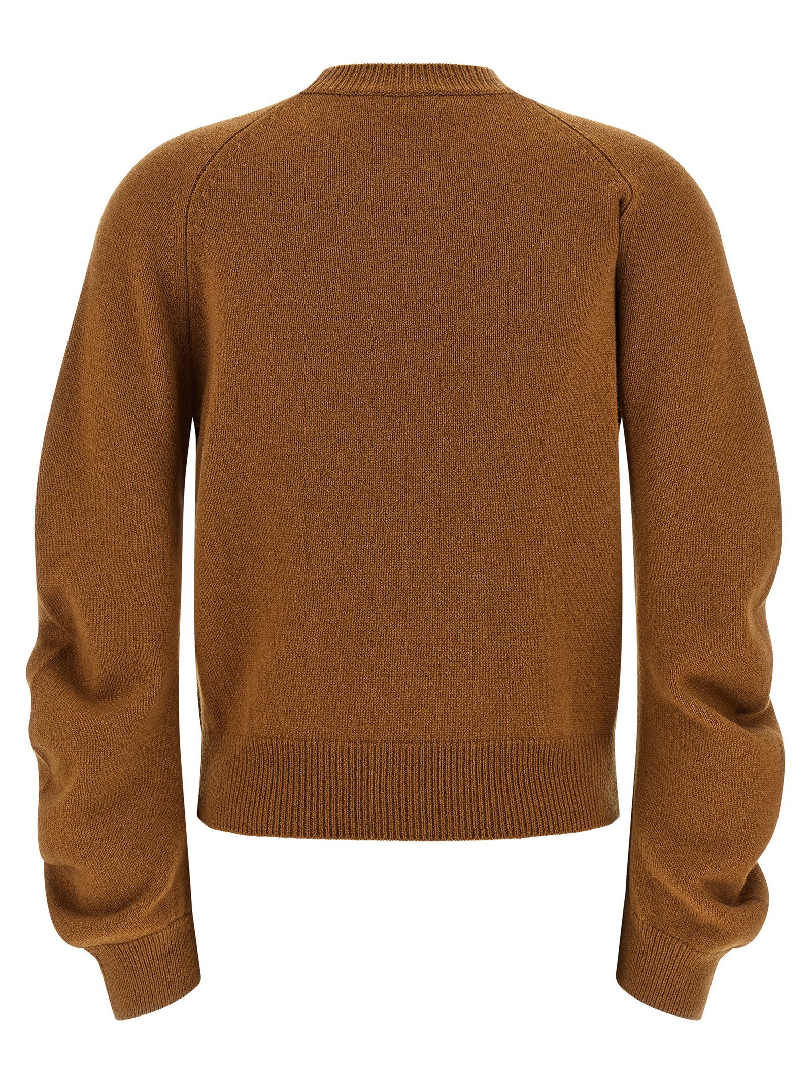 Nude Virgin Wool Crewneck Sweater — Camel, view 2