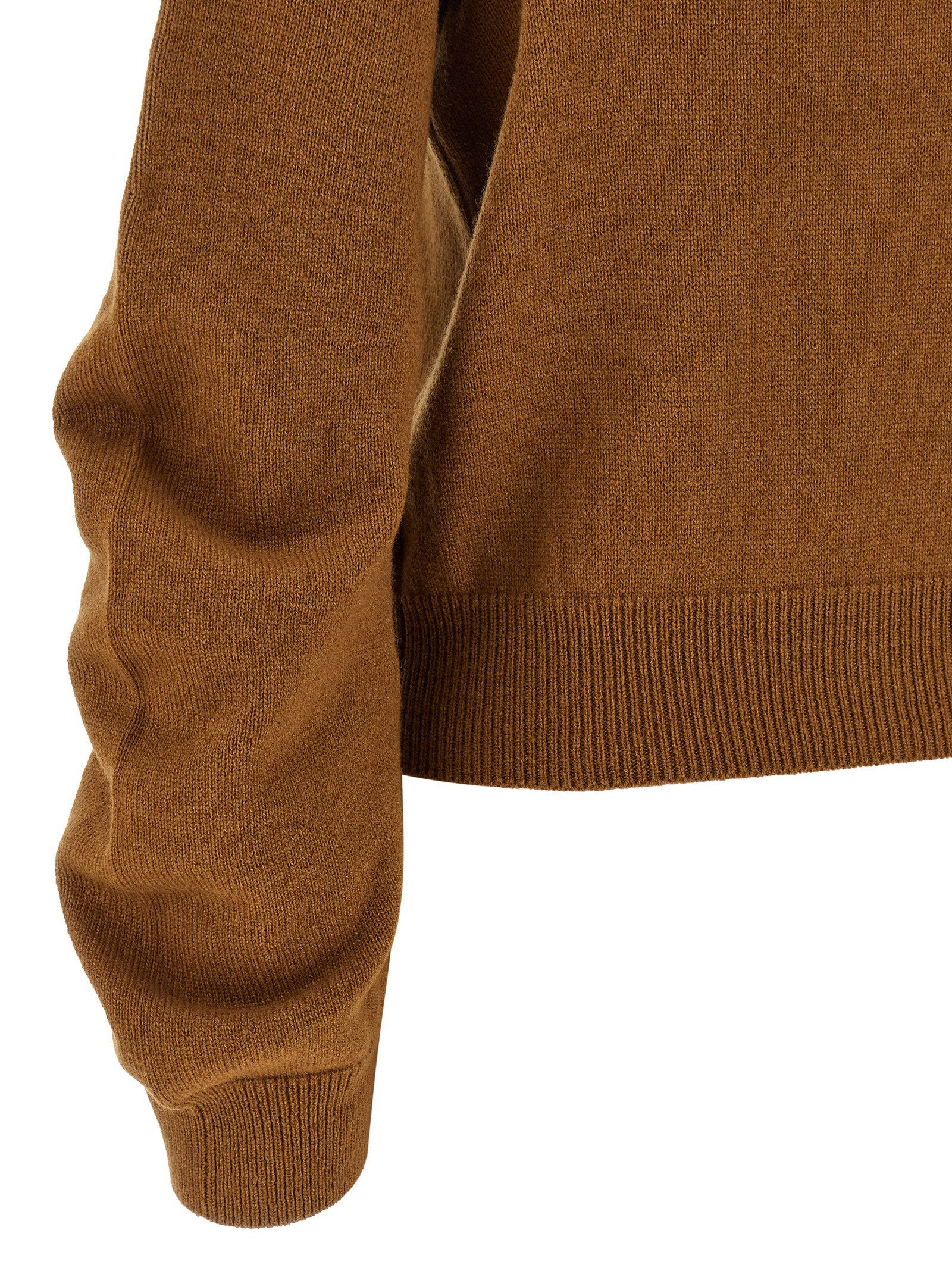 Nude Virgin Wool Crewneck Sweater — Camel, view 4