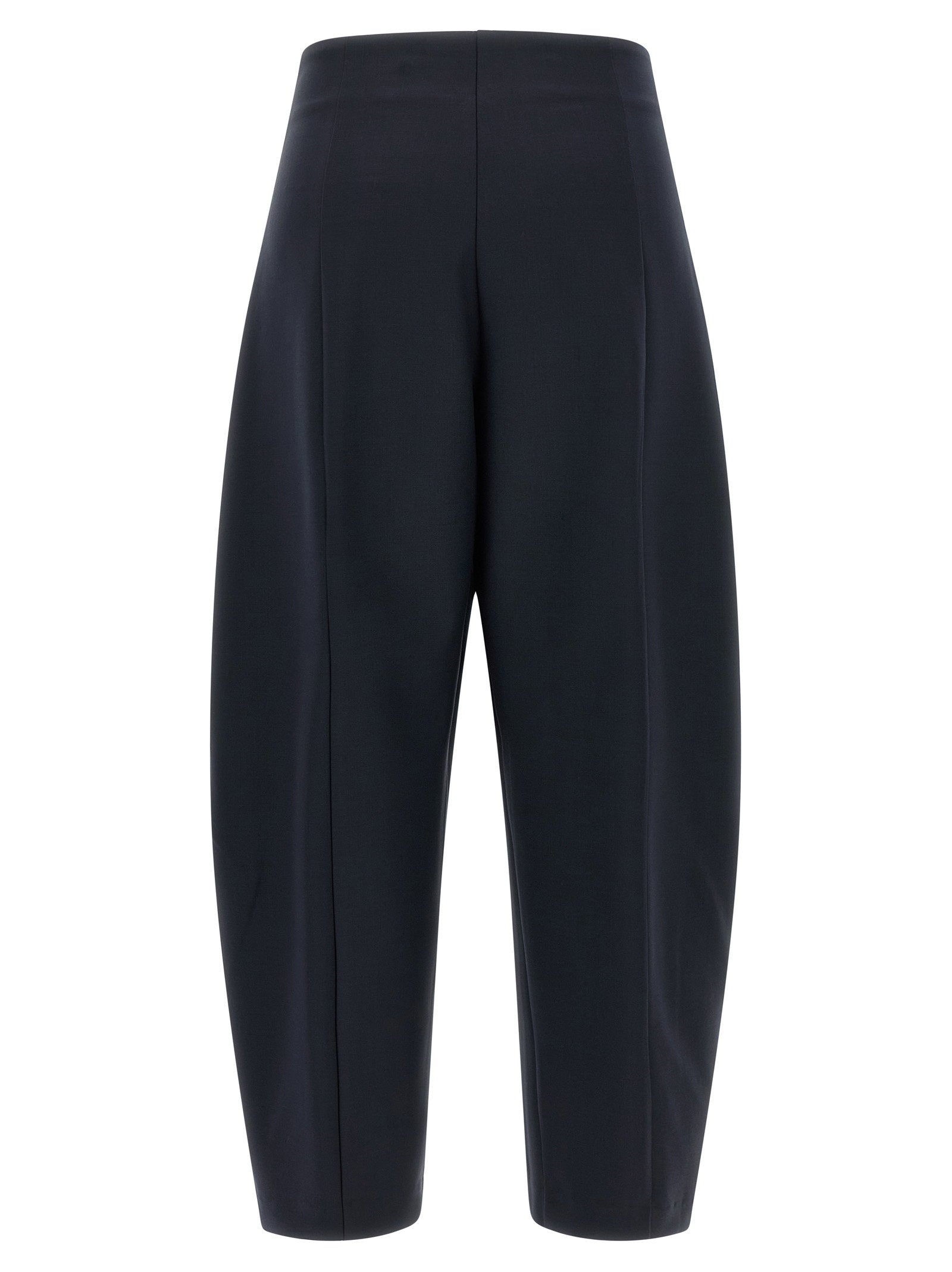 Nude Balloon Silhouette Wool Blend Trousers — Navy, view 2