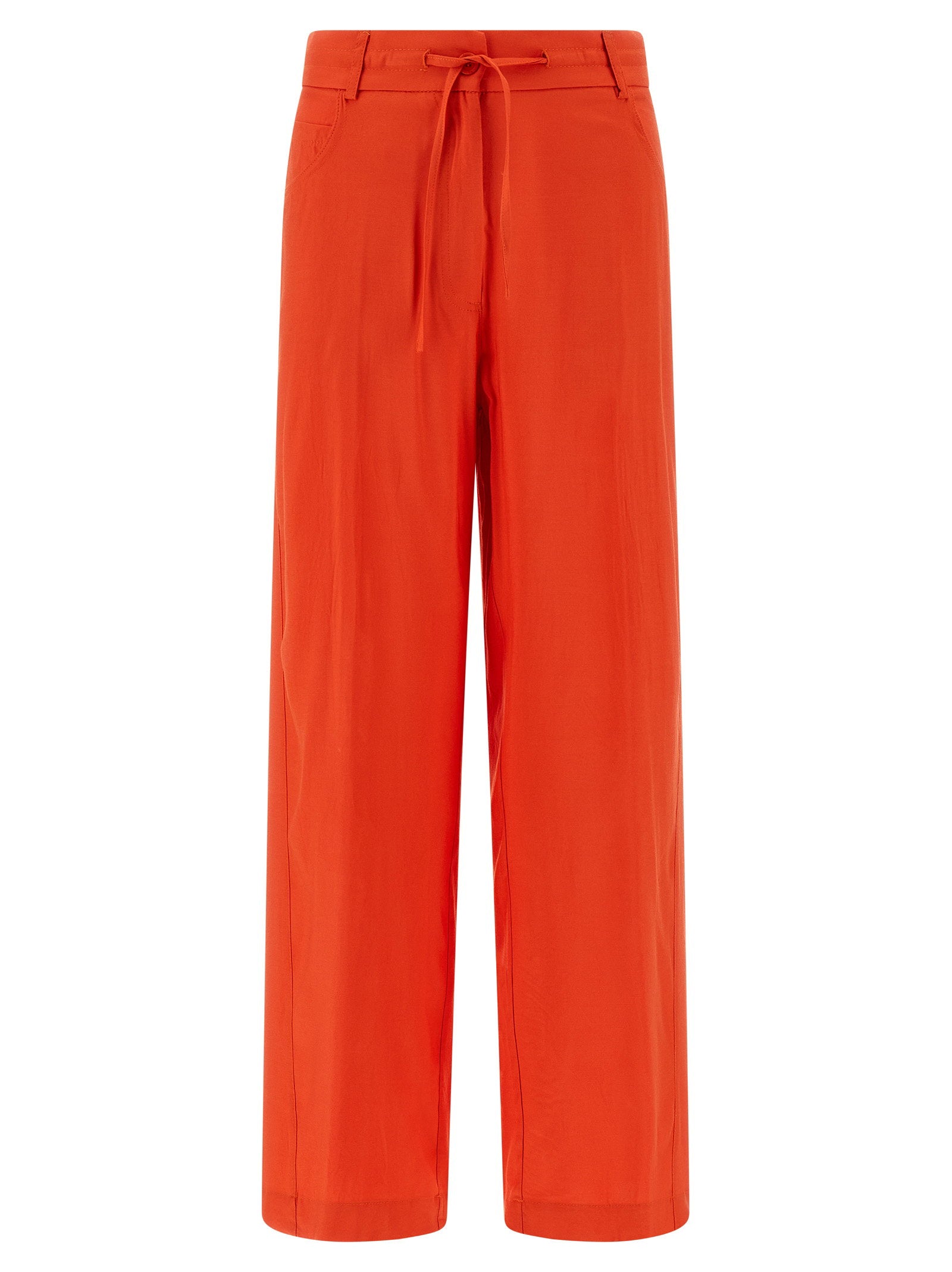 Nude Wide-Leg Viscose Trousers — Red by Nude