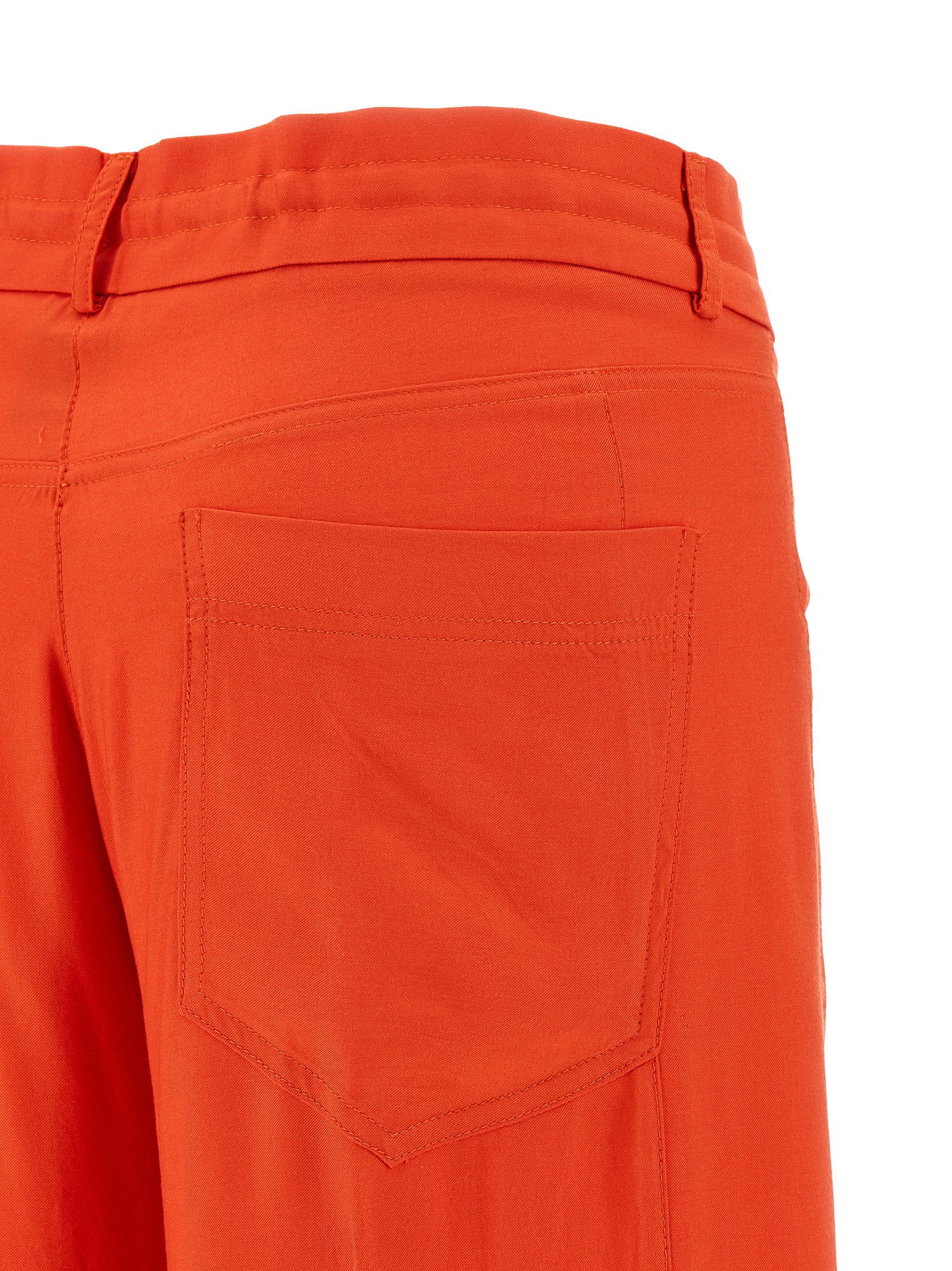 Nude Wide-Leg Viscose Trousers — Red, view 4