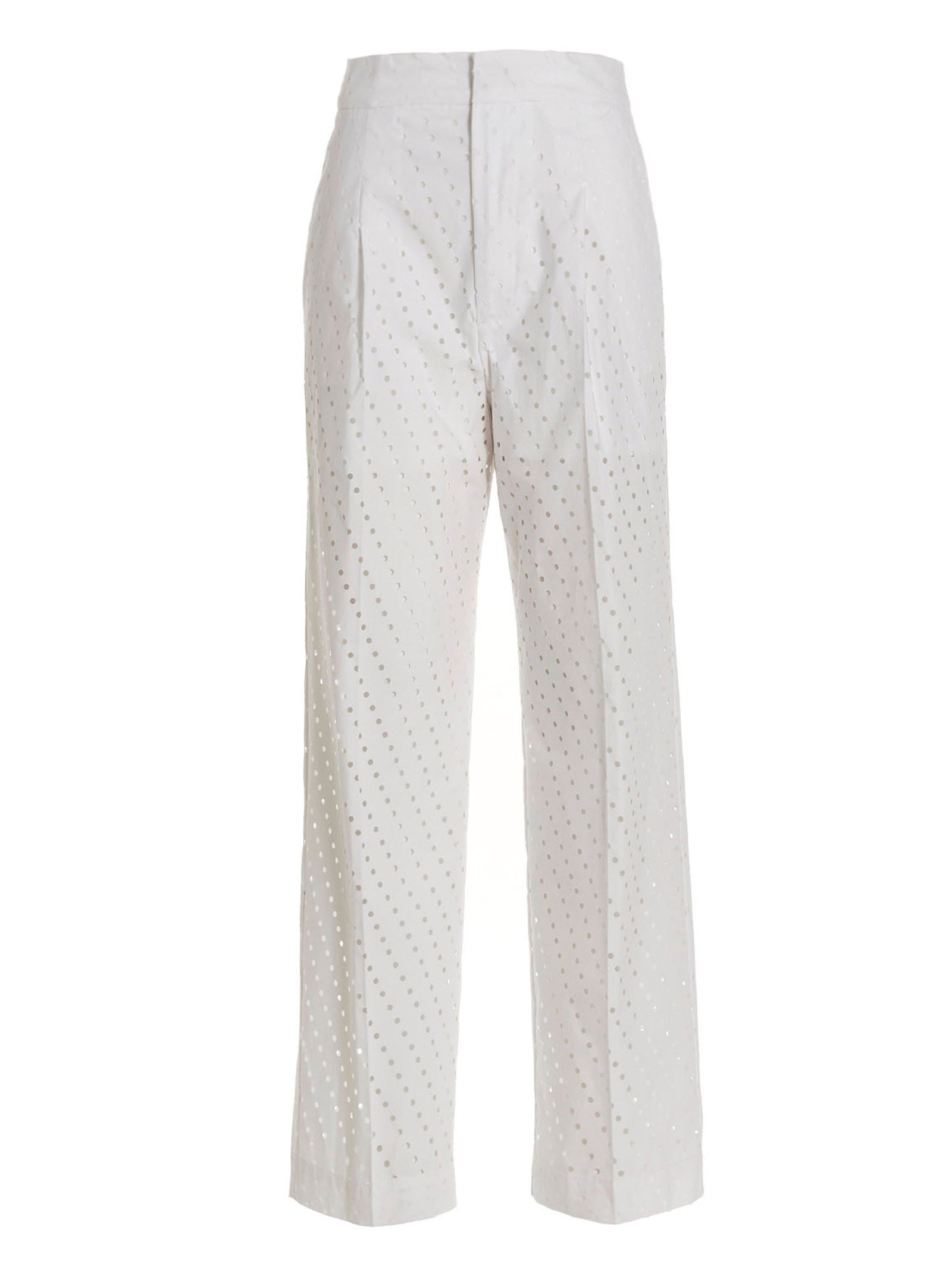 Nude Crystal-Embellished Stretch Trousers — White by Nude