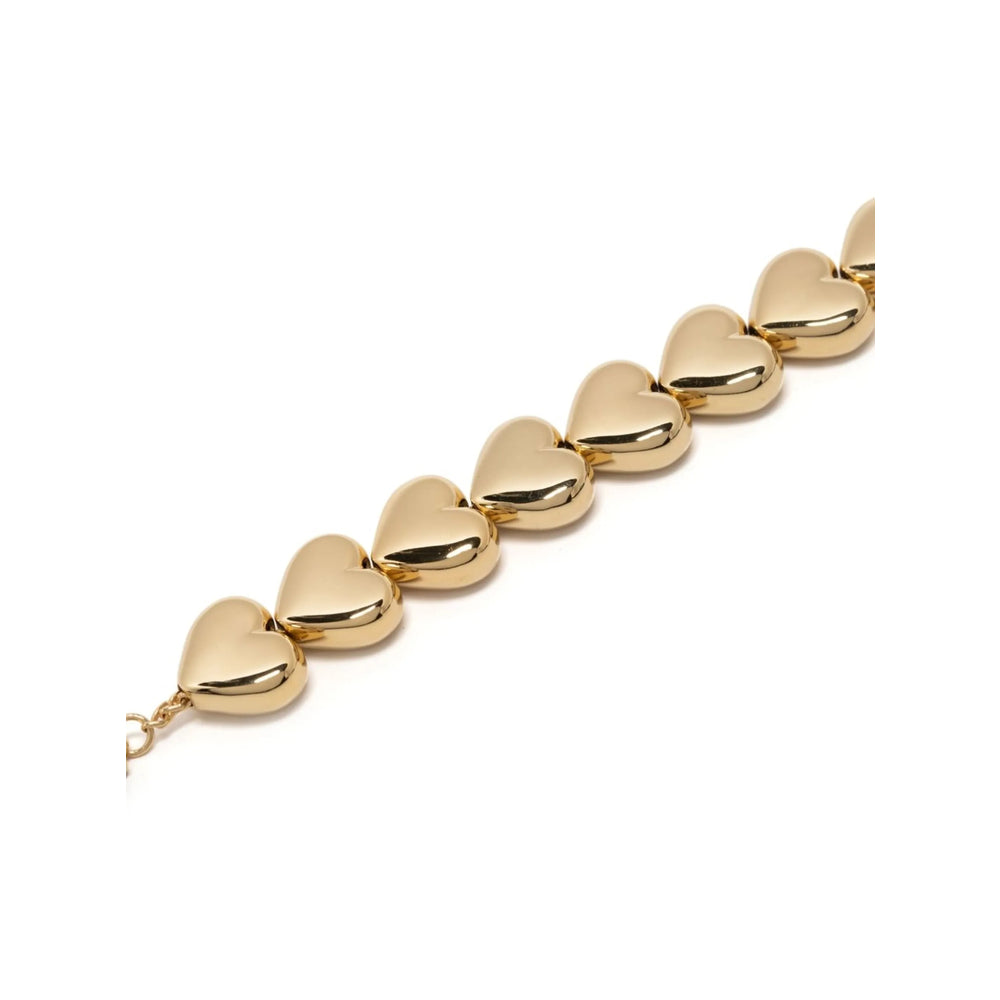 Numbering Gold Heart Charm with Black Velvet Necklace — Gold, view 2