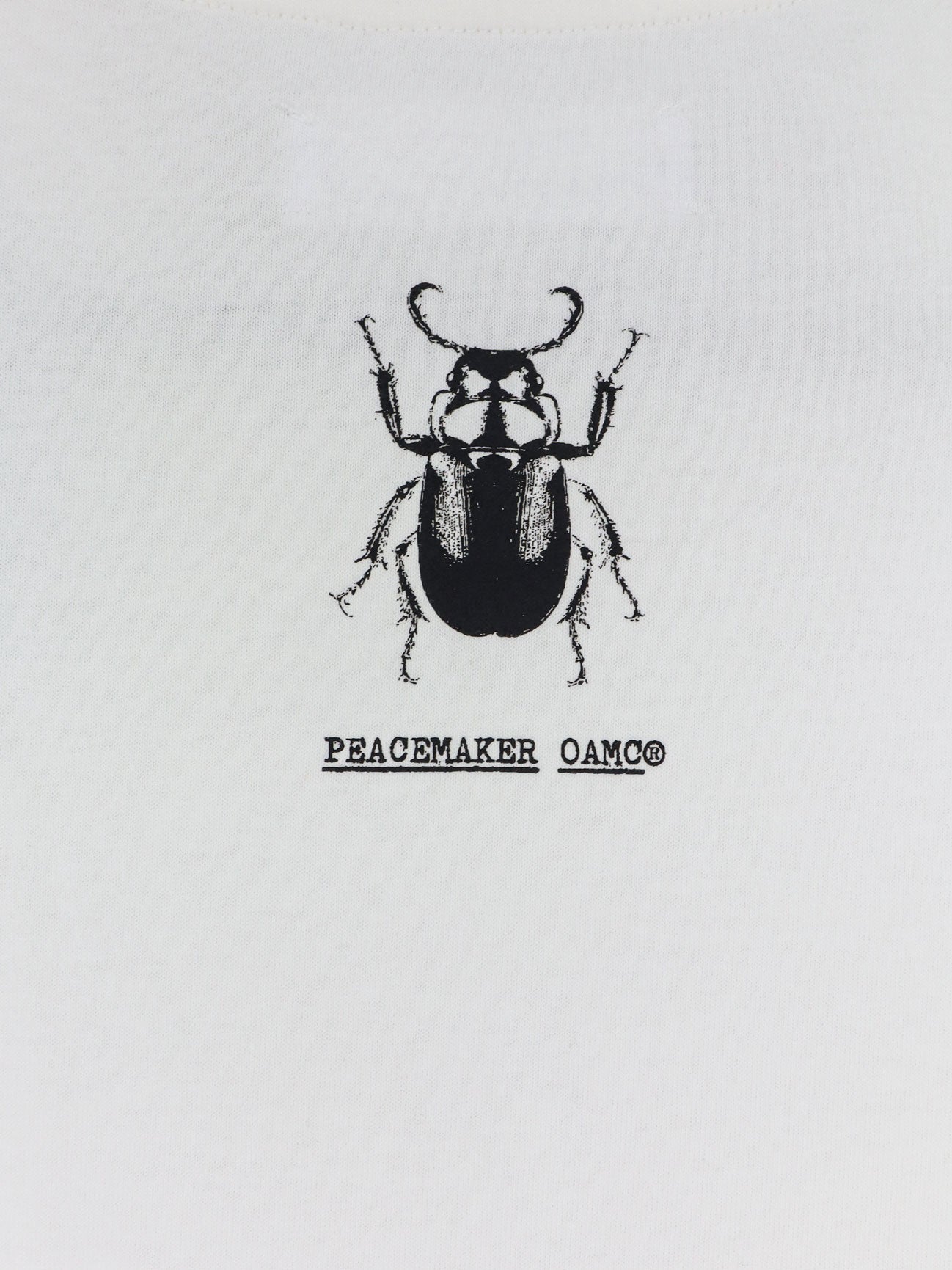 Oamc Peacemaker Stencil Print Cotton T-Shirt — White, view 3