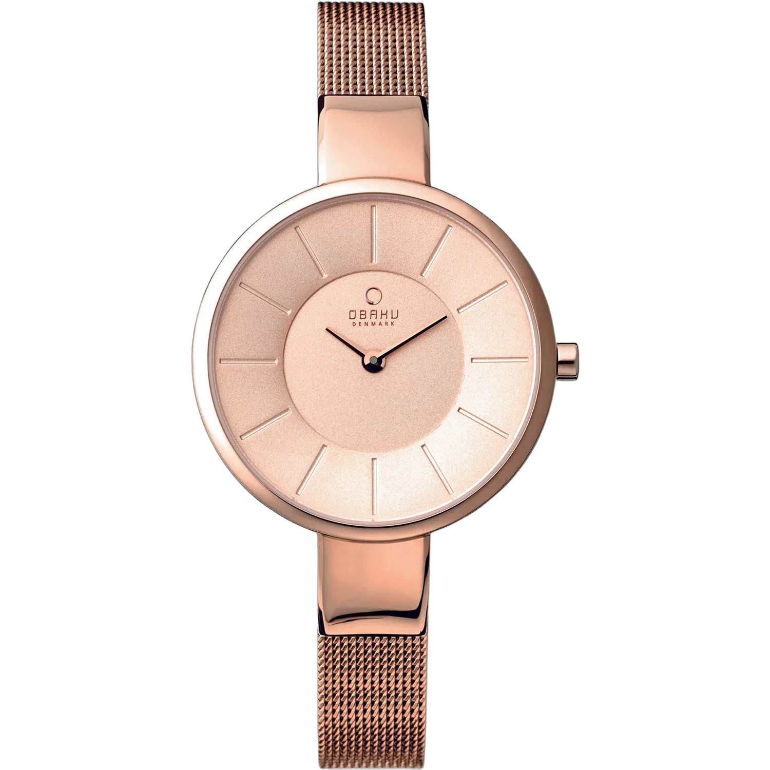 Obaku Minimalist Mesh Watch — Rose gold by Obaku