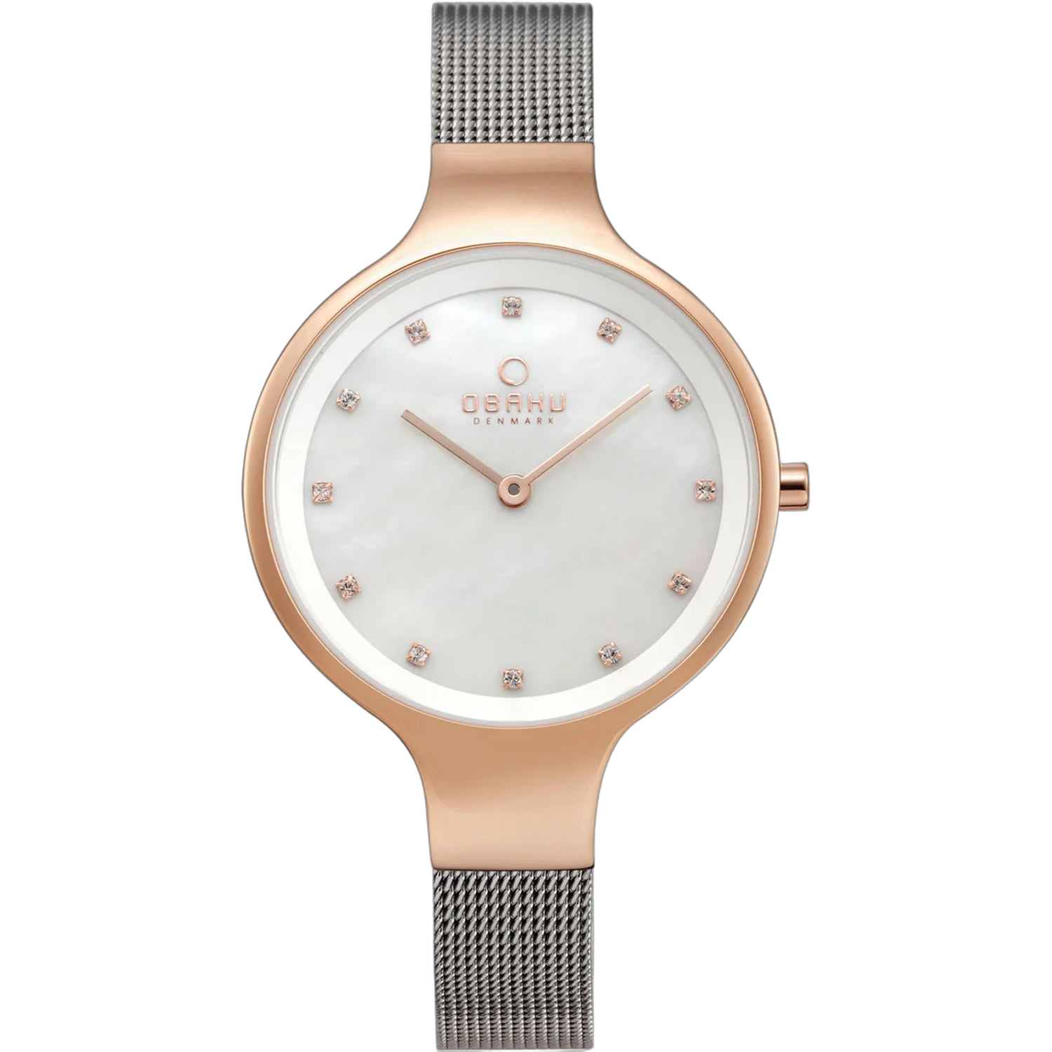 Obaku Crystal-Set Watch — Rose gold by Obaku