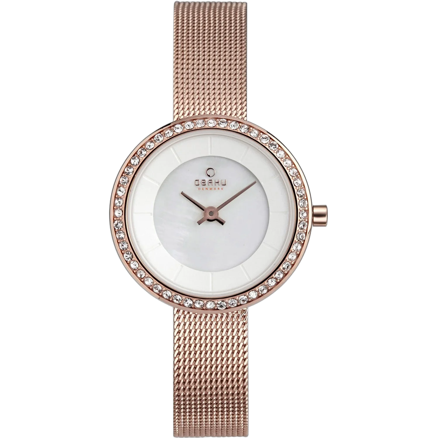 Obaku Crystal-Set Watch — Rose gold by Obaku