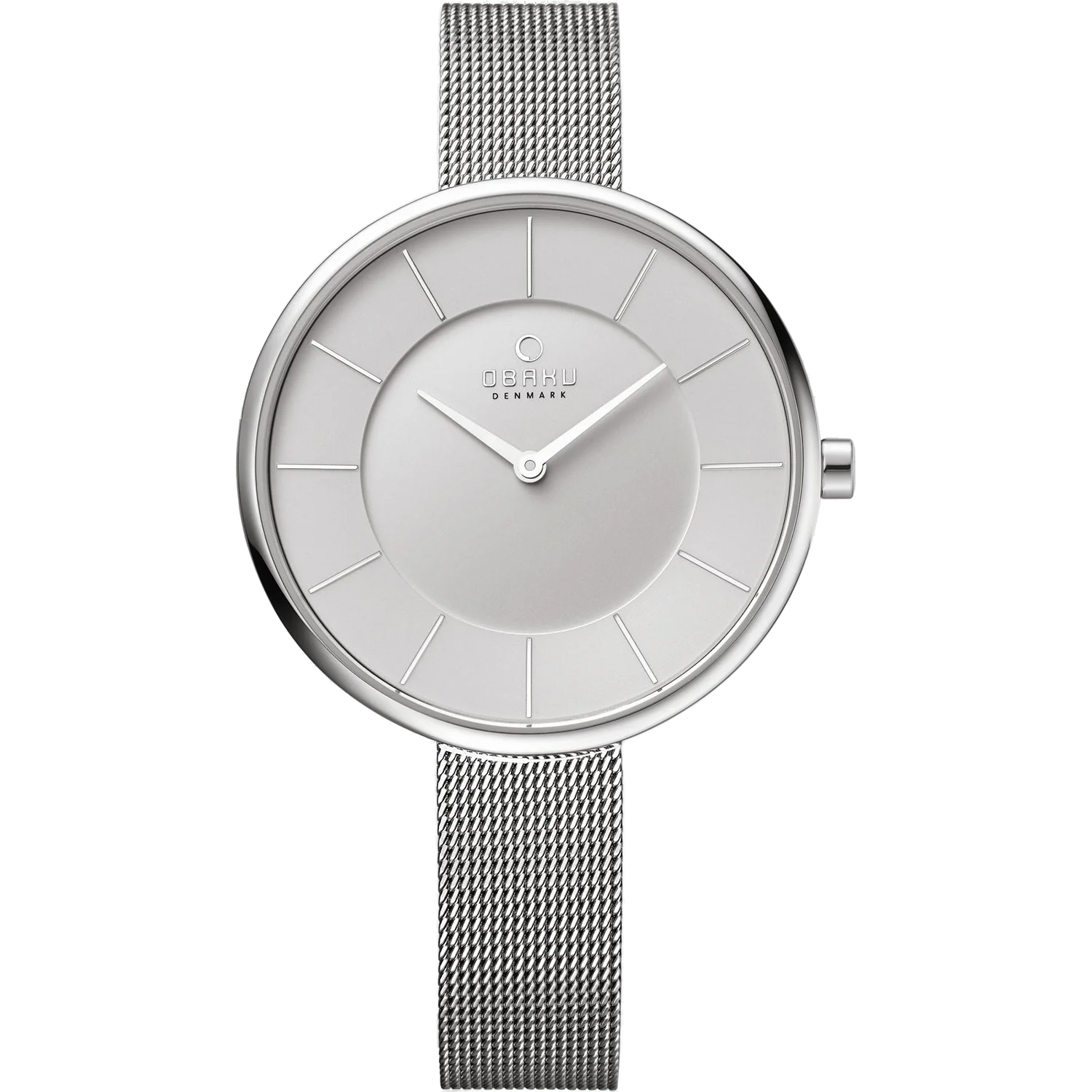 Obaku Stainless Steel Mesh Watch — Silver by Obaku