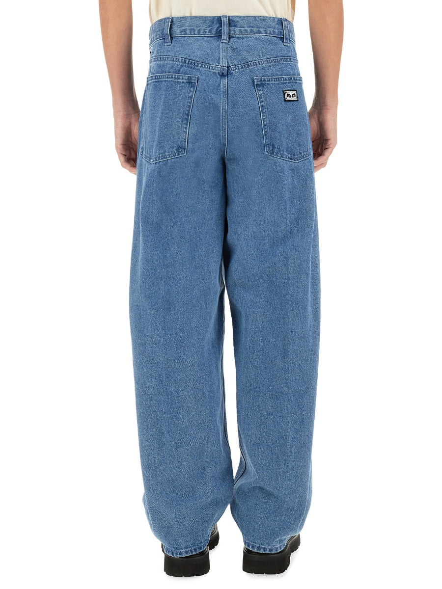 Obey Baggy Cotton Jeans — Blue by Obey