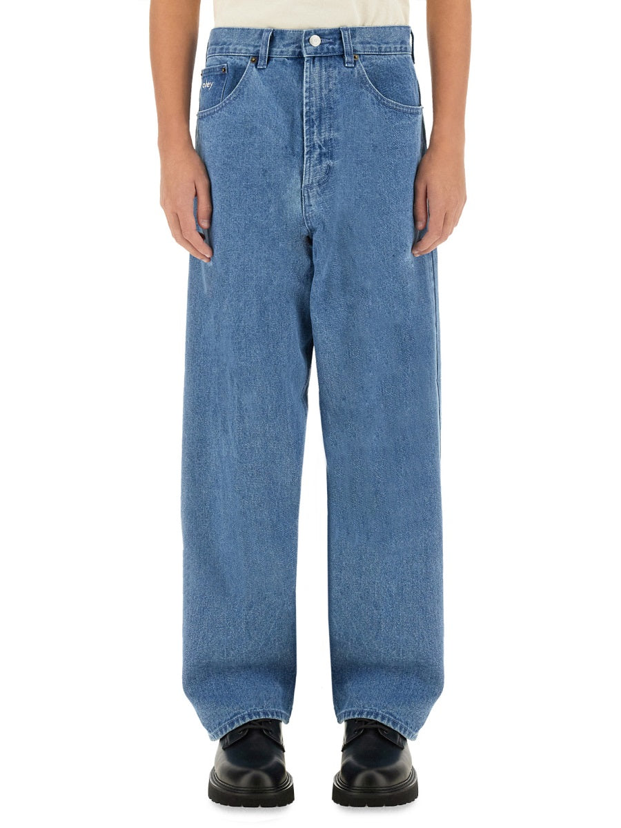 Obey Baggy Cotton Jeans — Blue, view 2