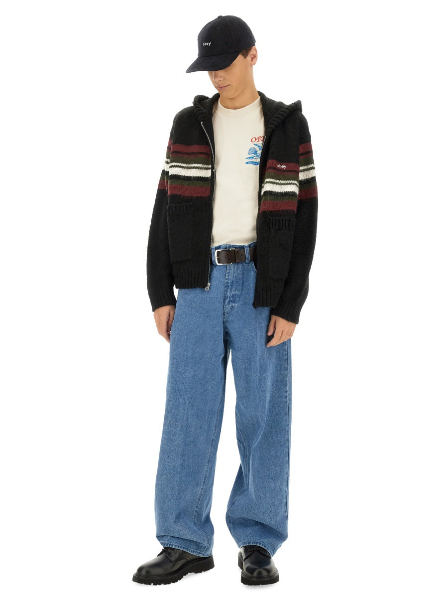 Obey Baggy Cotton Jeans — Blue, view 3