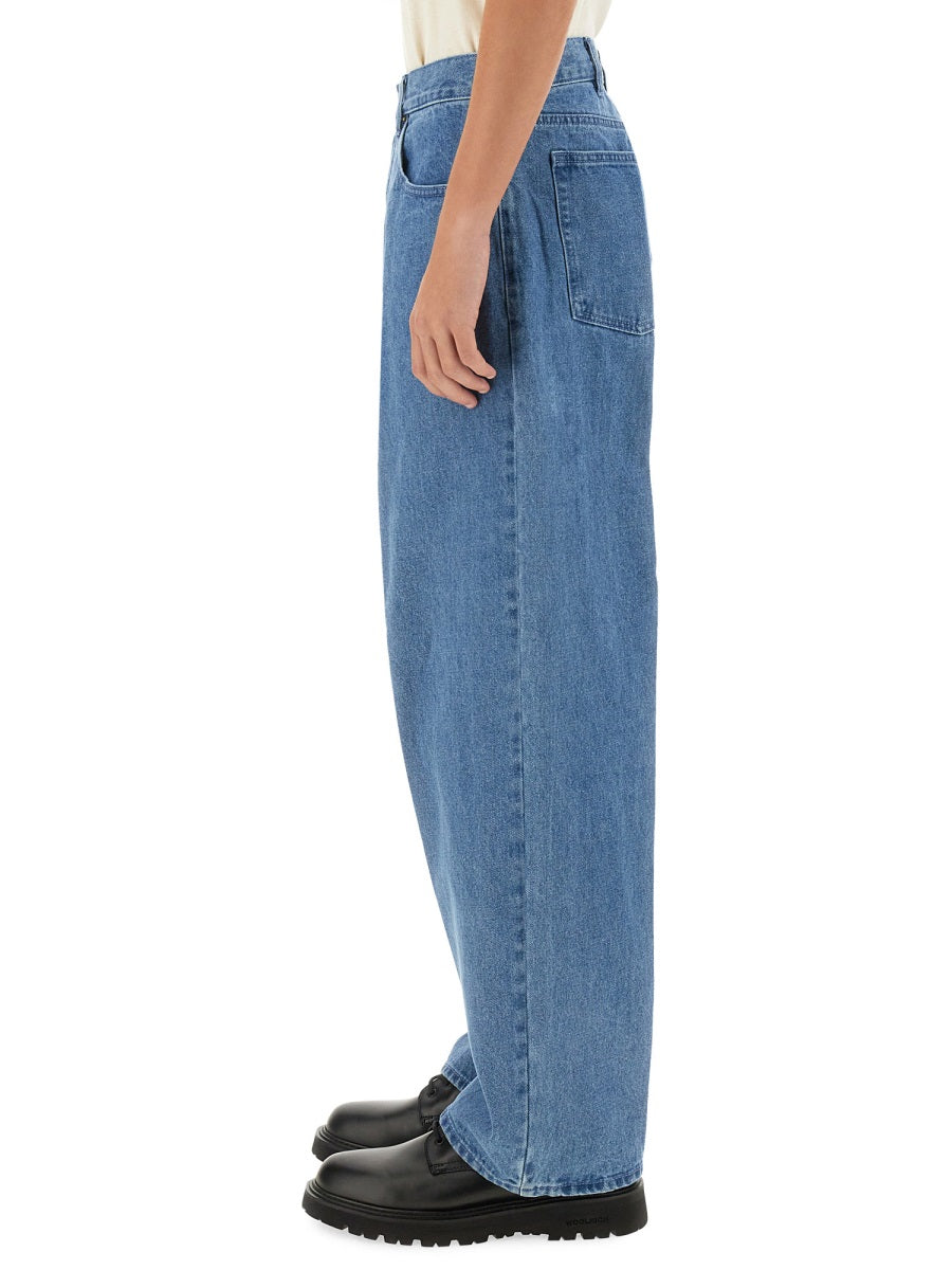 Obey Baggy Cotton Jeans — Blue, view 4