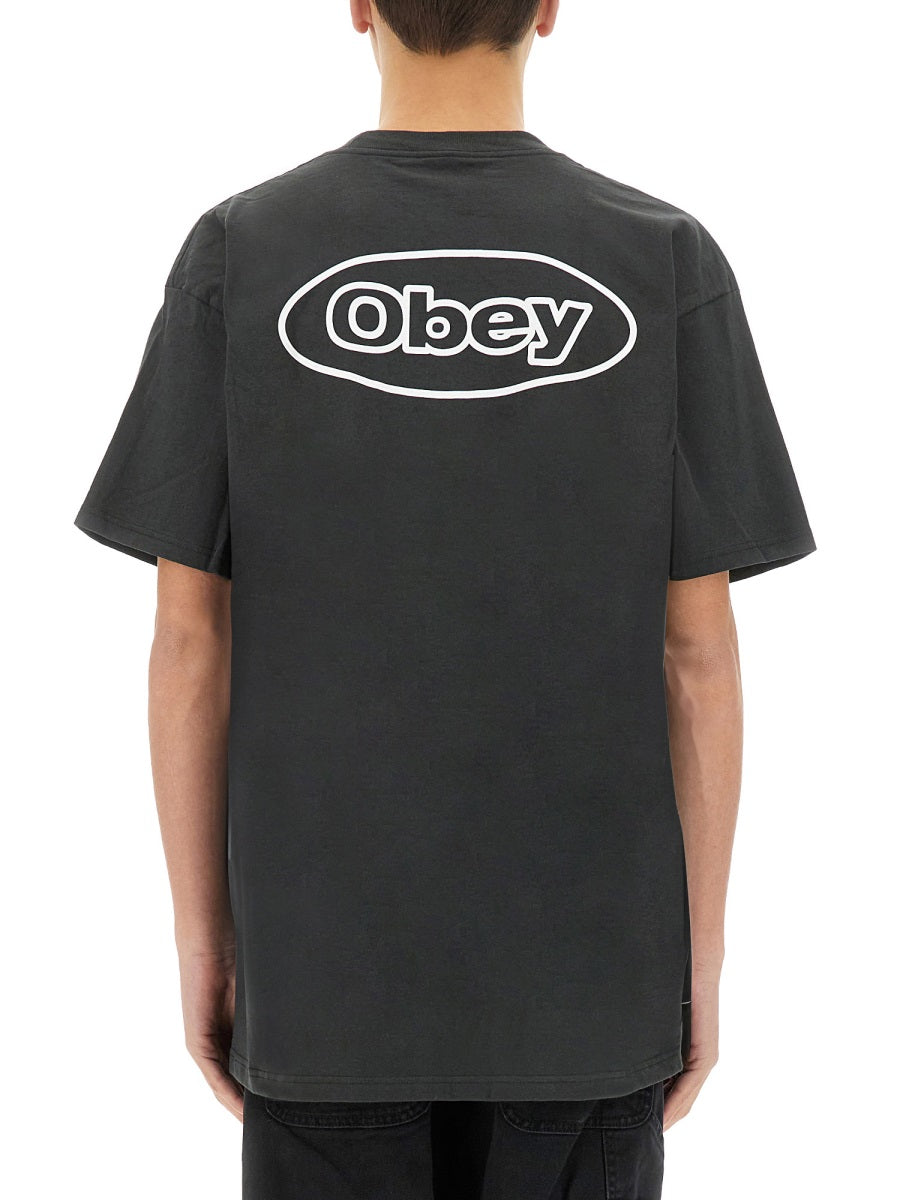 Obey Cotton T-Shirt — Black by Obey