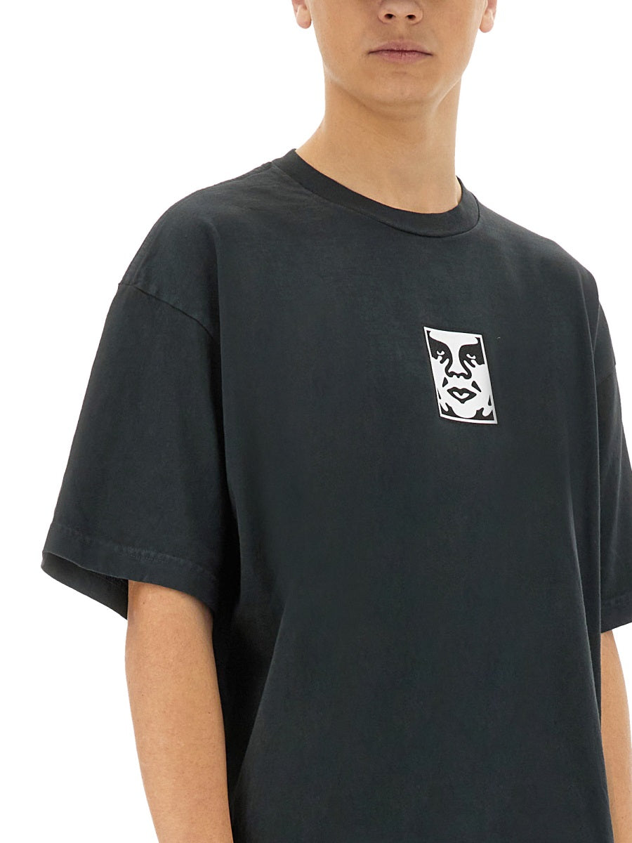 Obey Icon Face T-Shirt — Black, view 2