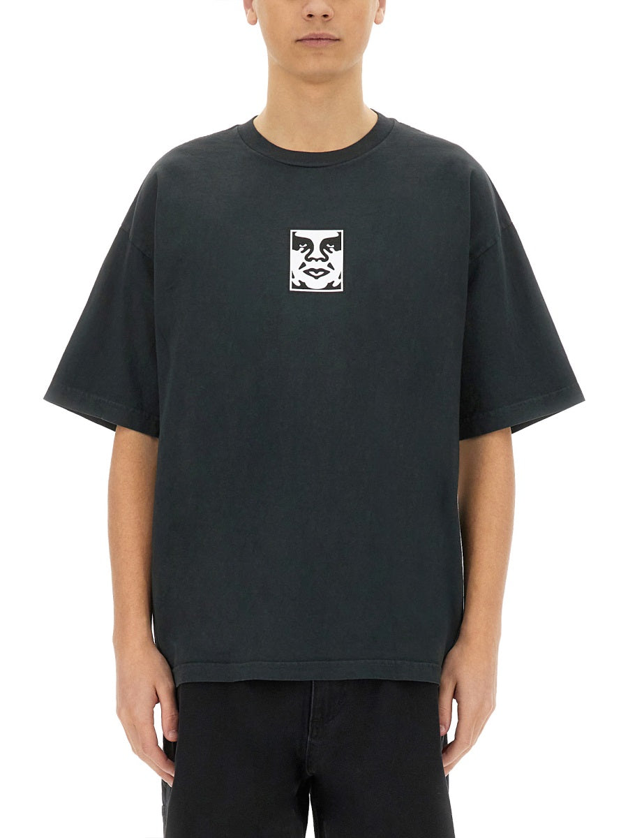 Obey Icon Face T-Shirt — Black, view 3