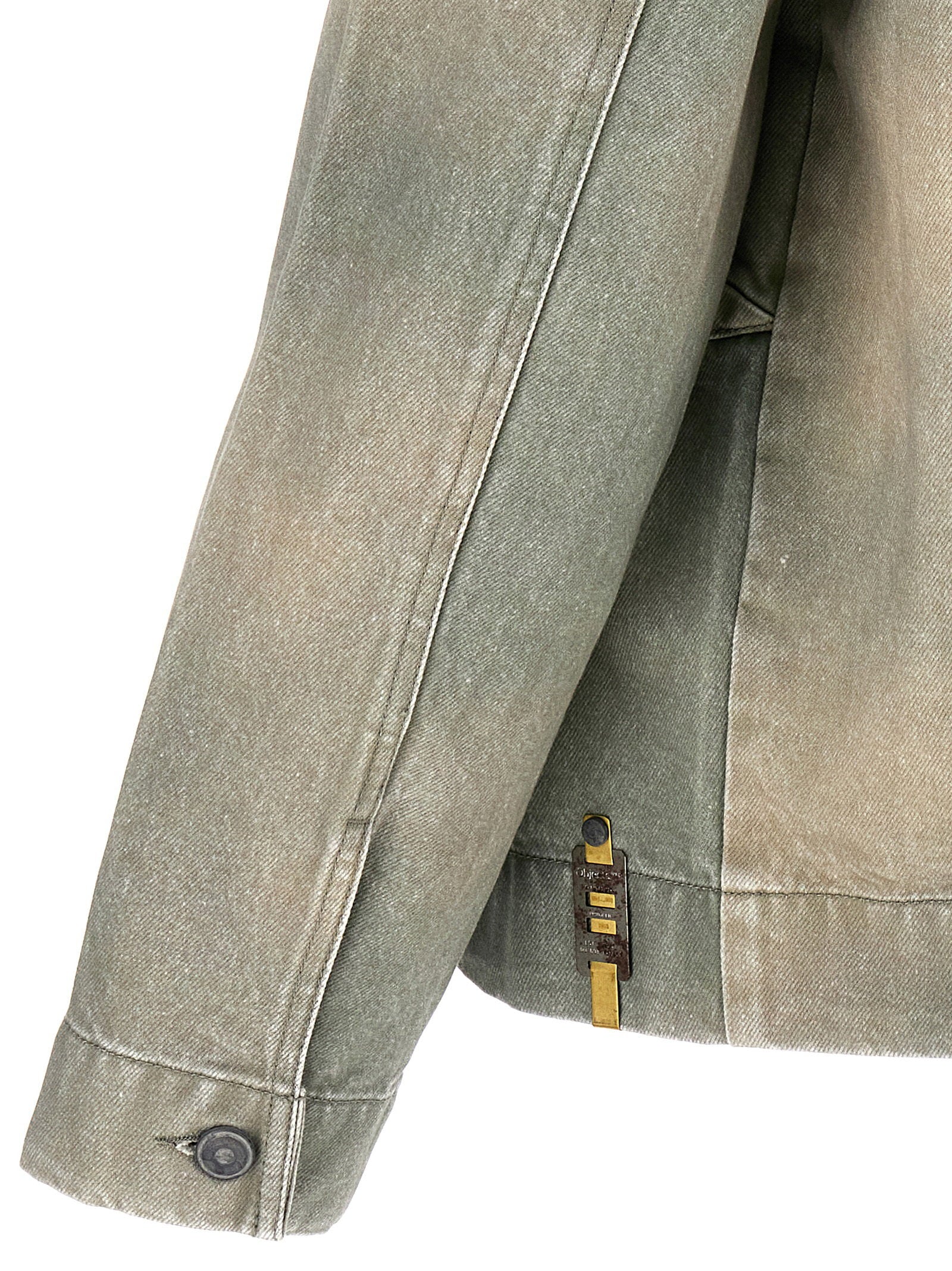 Objects Iv Life Cotton Denim Jacket — grey, view 4