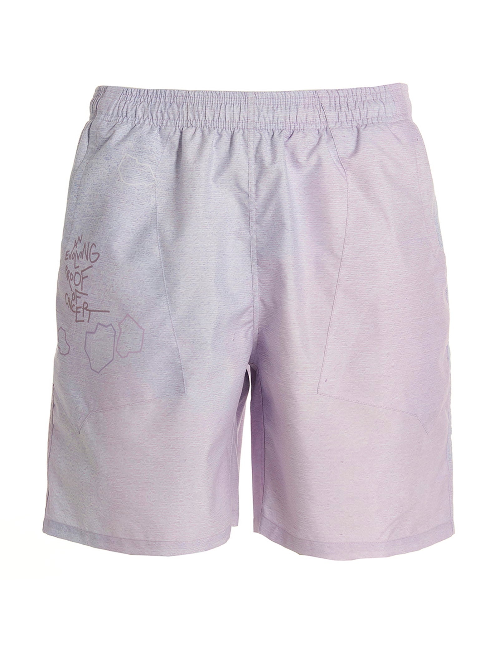 Objects Iv Life Printed Tech Fabric Shorts — Lavender by Objects Iv Life