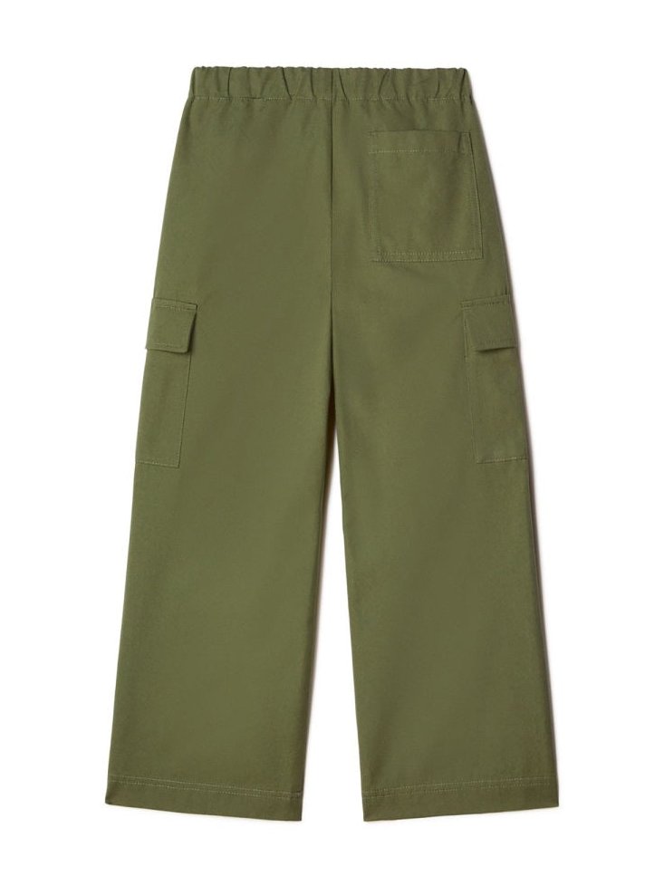 Off-White Cotton Cargo Trousers — Black, view 2