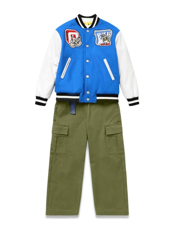 Off-White Cotton Cargo Trousers — Black, view 4