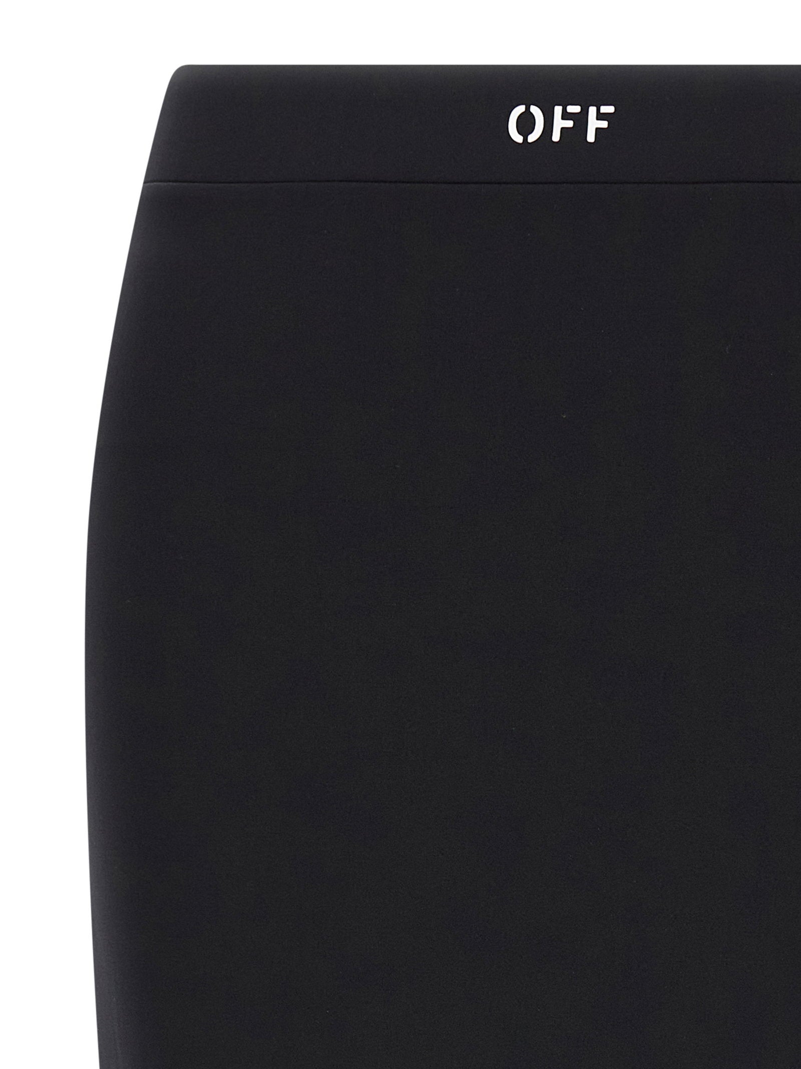 Off White Logo-Print Midi Skirt — Black, view 3