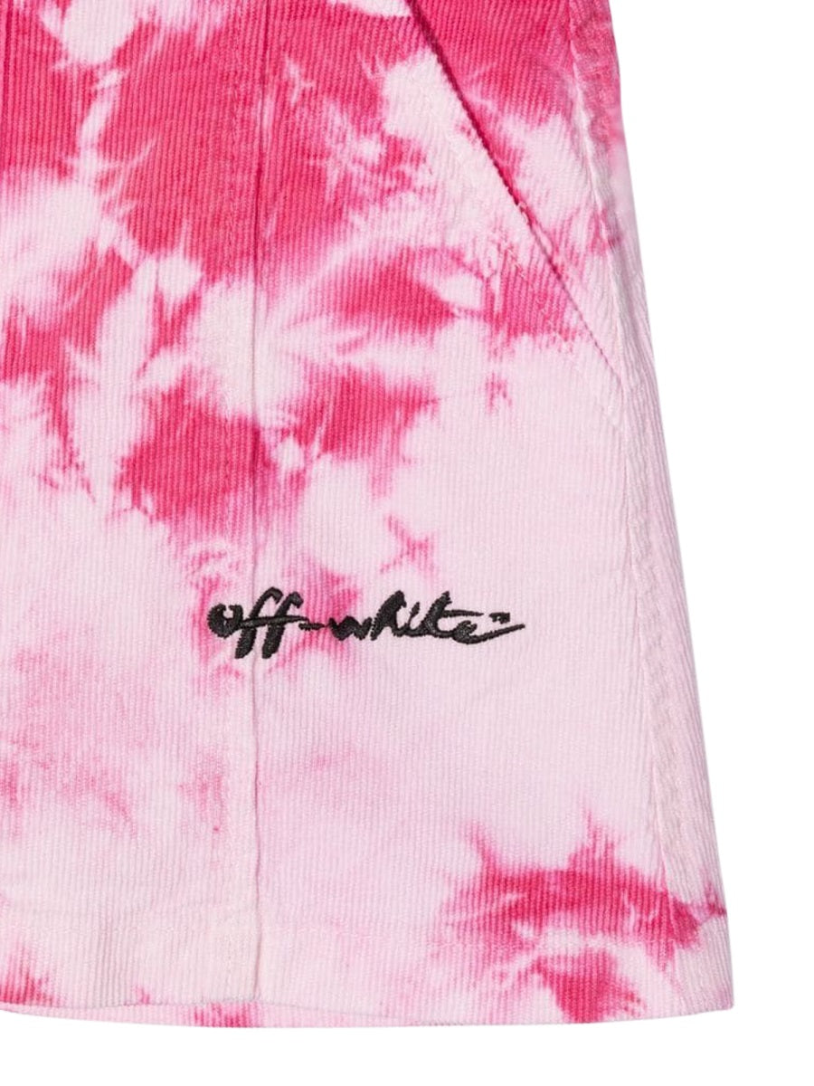 Off-White Velvet Tie-Dye Skirt — Pink, view 2