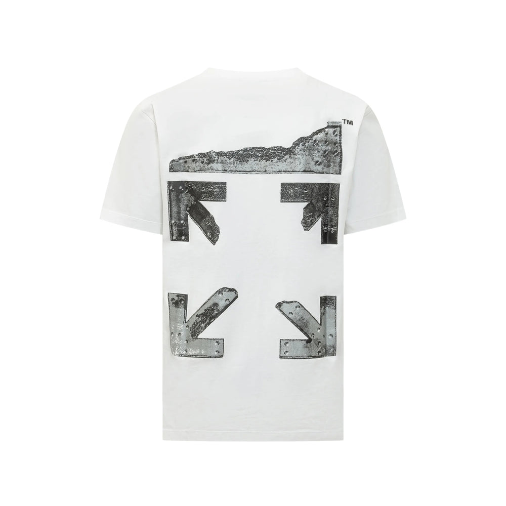 Off-White Logo-Embroidered T-Shirt — White, view 2