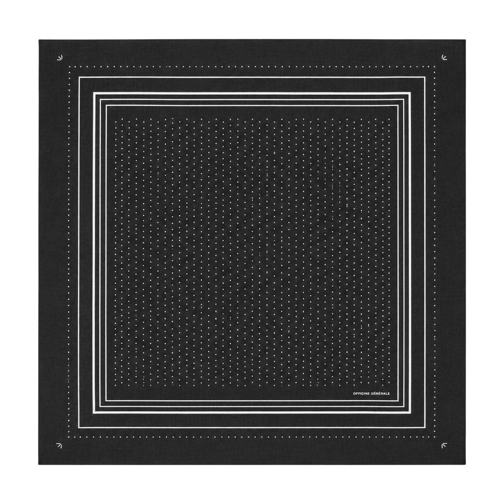 Officine Generale Wool Polka-Dot Scarf — Black, view 2