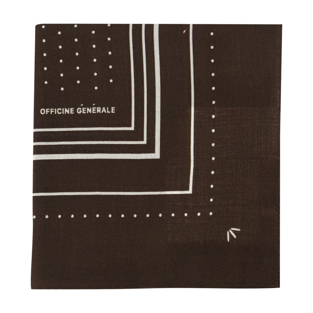 Officine Generale Wool Dot-Print Scarf — Brown by Officine Generale