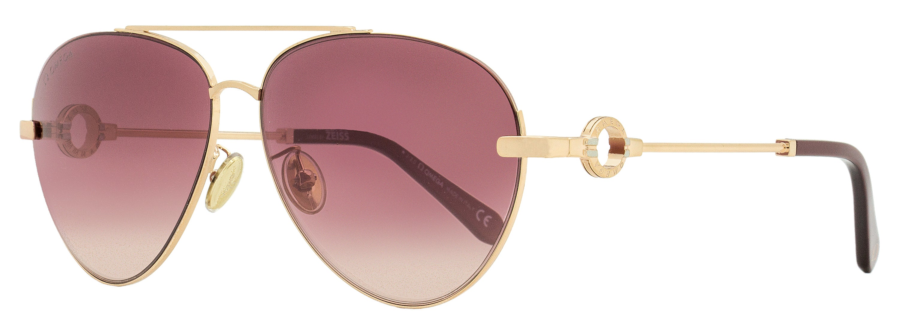 Omega OM0031H Pilot Double Bridge Sunglasses — Gold, view 2