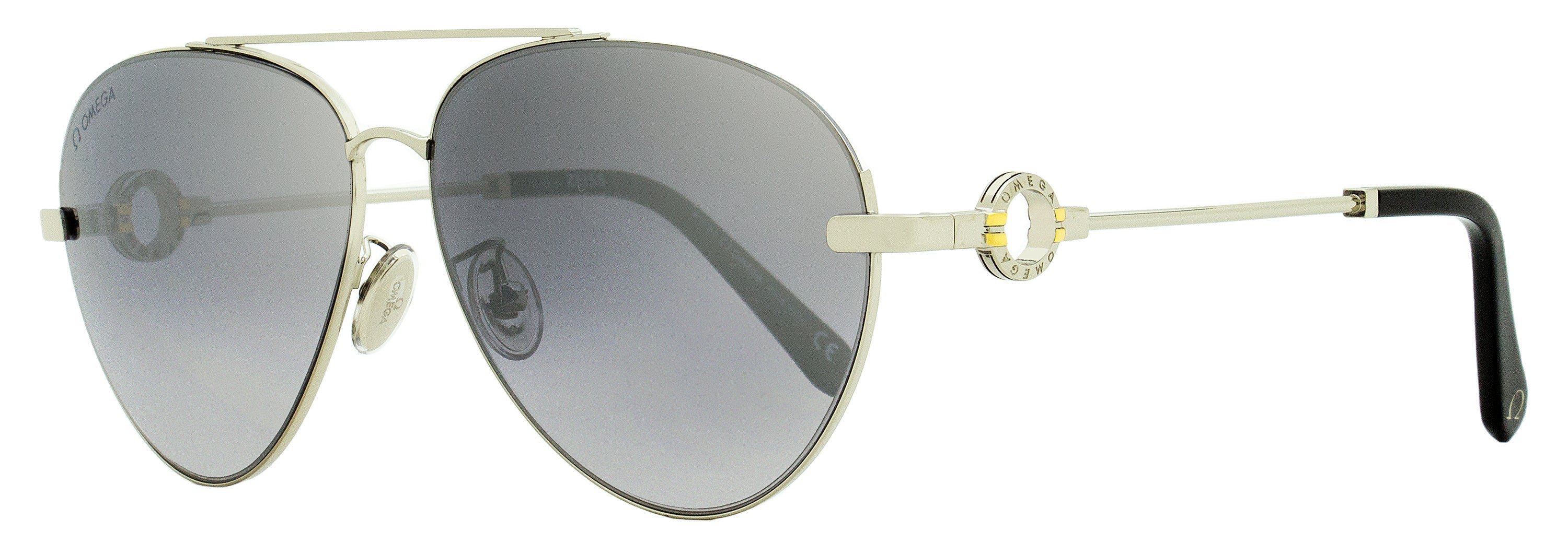 Omega OM0031H Pilot with Double Bridge Sunglasses — Gray, view 2