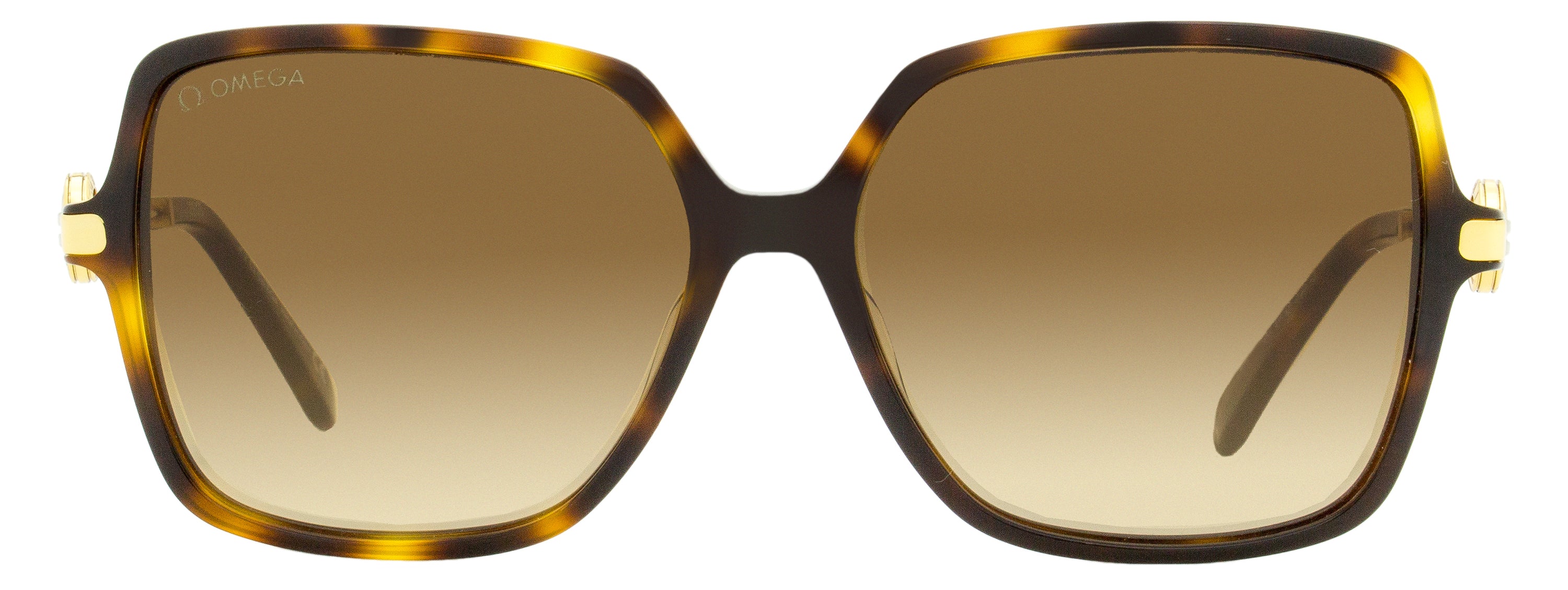 Omega OM0033 Square Acetate Sunglasses — Havana by Omega