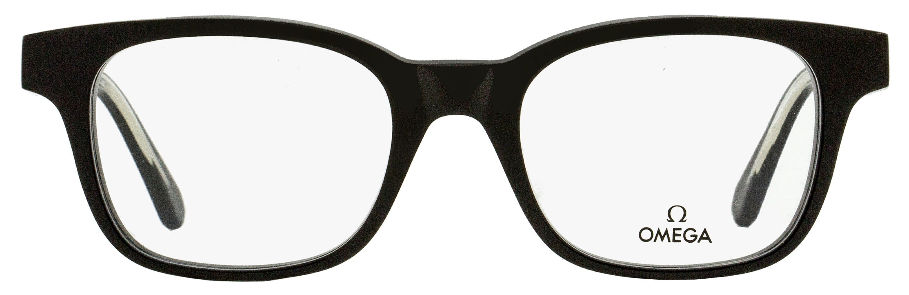 Omega OM5004H Rectangular Acetate Eyeglasses — Black by Omega