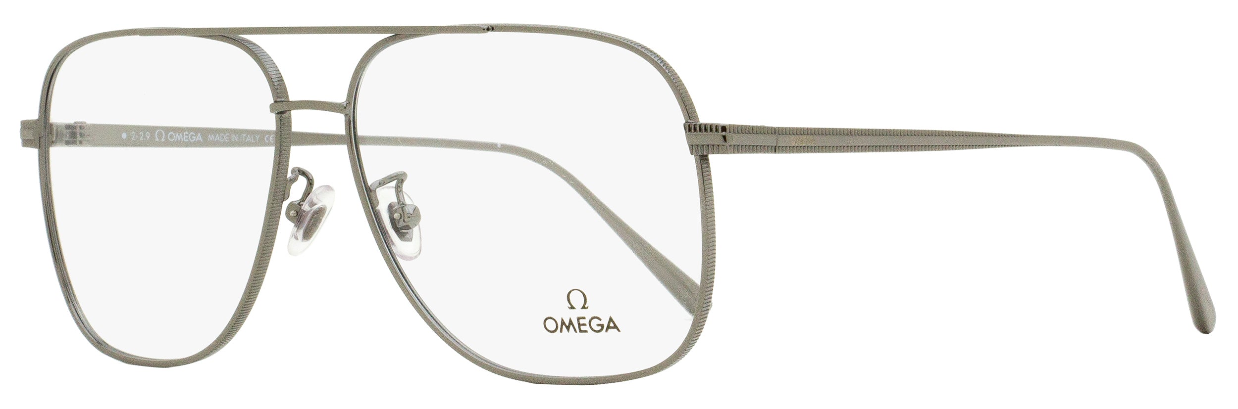 Omega OM5006H Navigator Metal Eyeglasses — Gunmetal, view 2