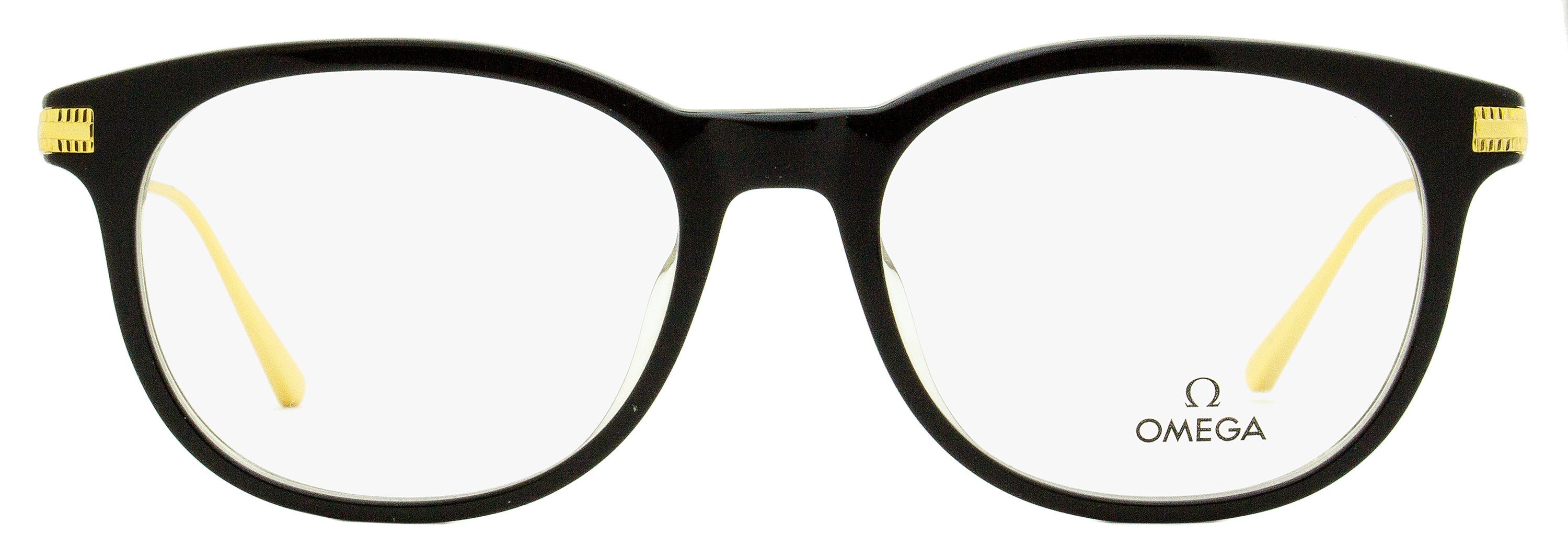 Omega OM5013 Pantos Acetate Eyeglasses — Black by Omega