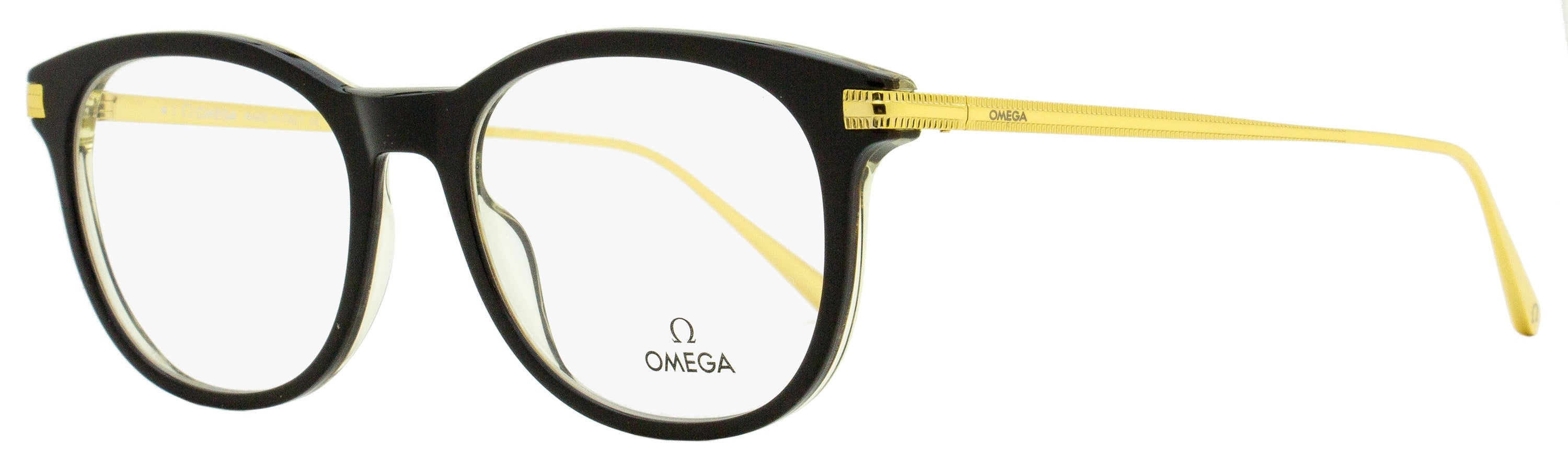 Omega OM5013 Pantos Acetate Eyeglasses — Black, view 2