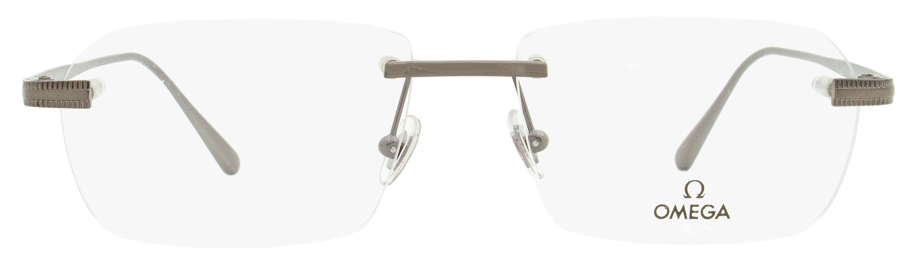 Omega OM5015H Rimless Metal Eyeglasses — Gray by Omega