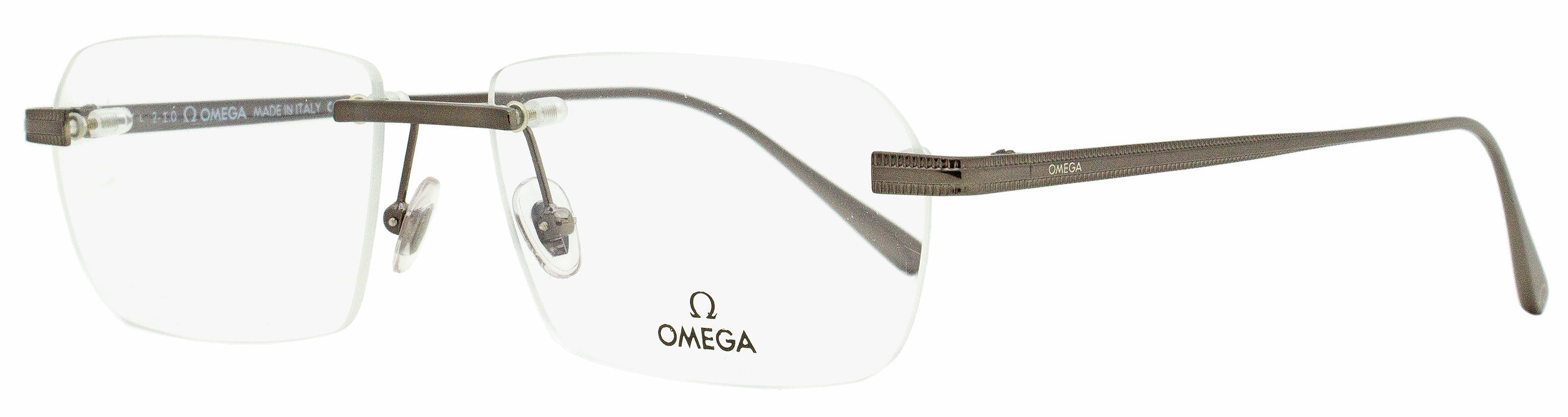 Omega OM5015H Rimless Metal Eyeglasses — Gray, view 2