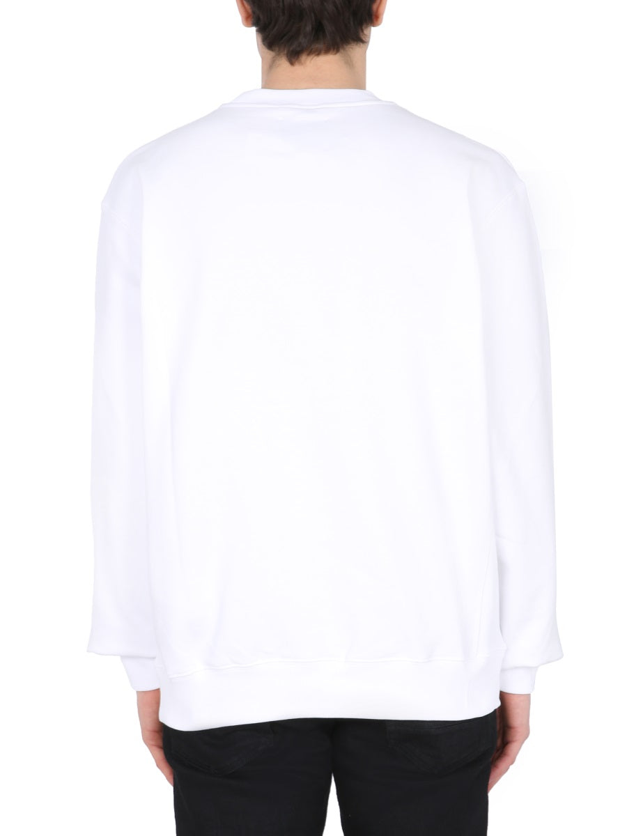 Opening Ceremony Crew Neck Cotton Sweatshirt — White, view 2