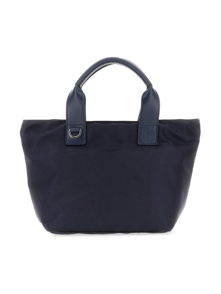 Orciani Double Handle Shoulder Bag — Blue, view 5