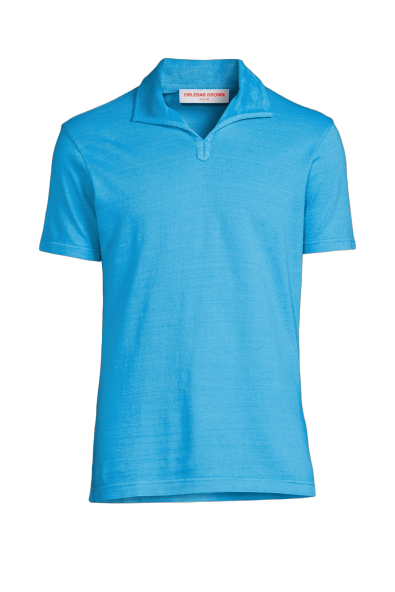 Orlebar Brown Cotton Towelling Polo — Blue by Orlebar Brown