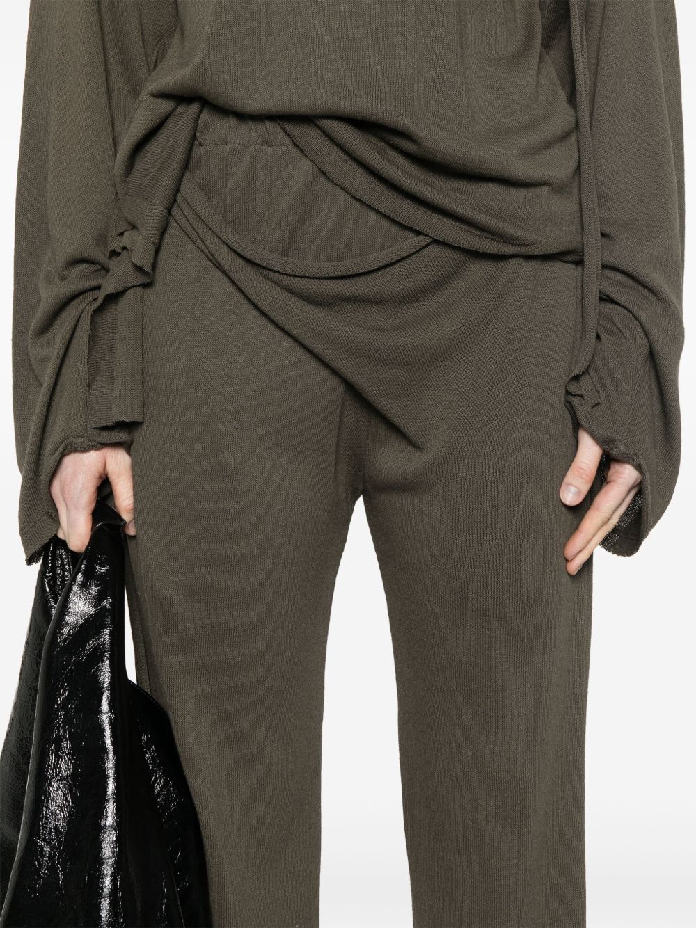 Ottolinger Deconstructed Linen Blend Trousers — dark green, view 4