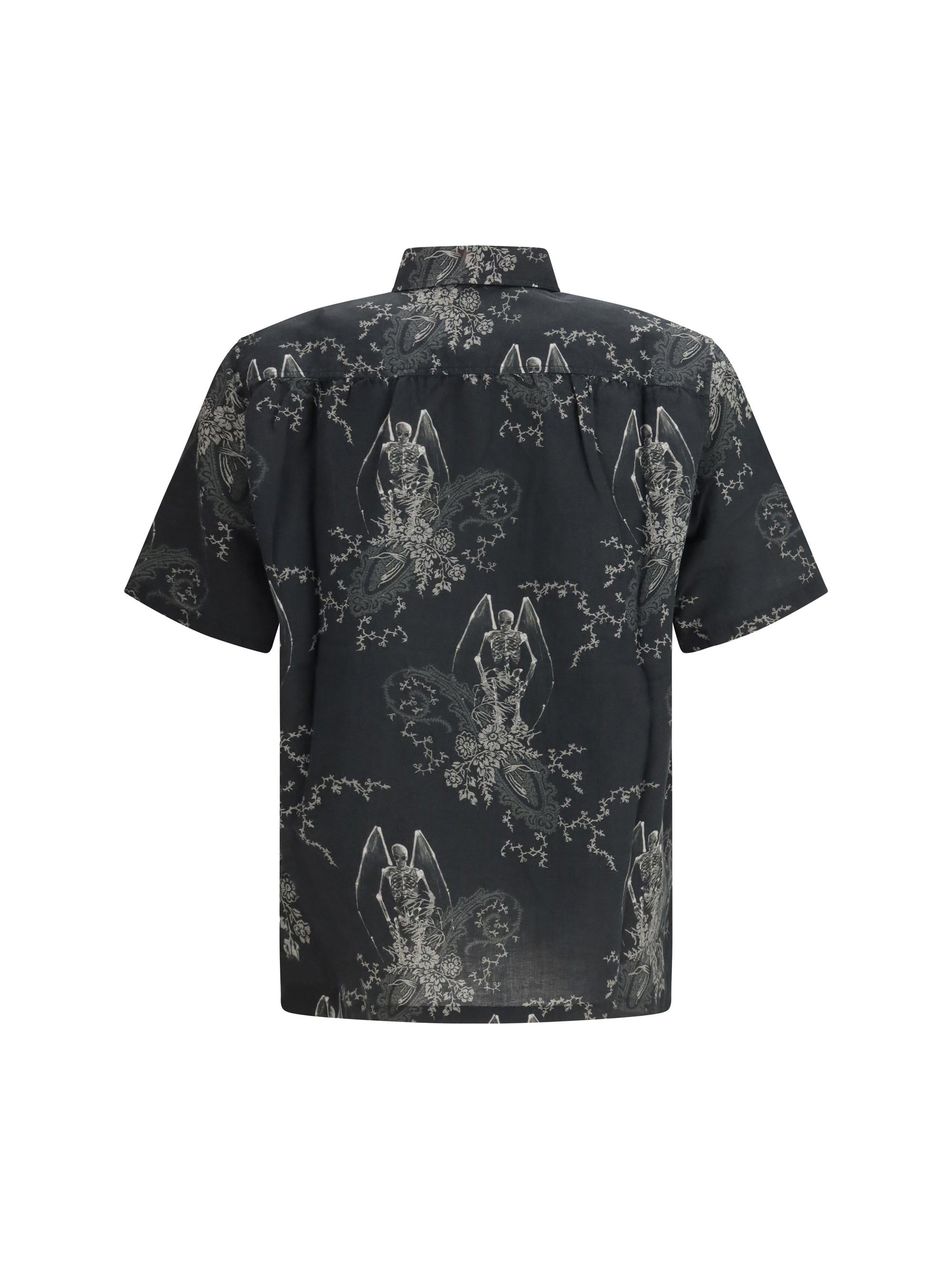 Our Legacy Death Paisley Printed Cotton Shirt — Black, view 2