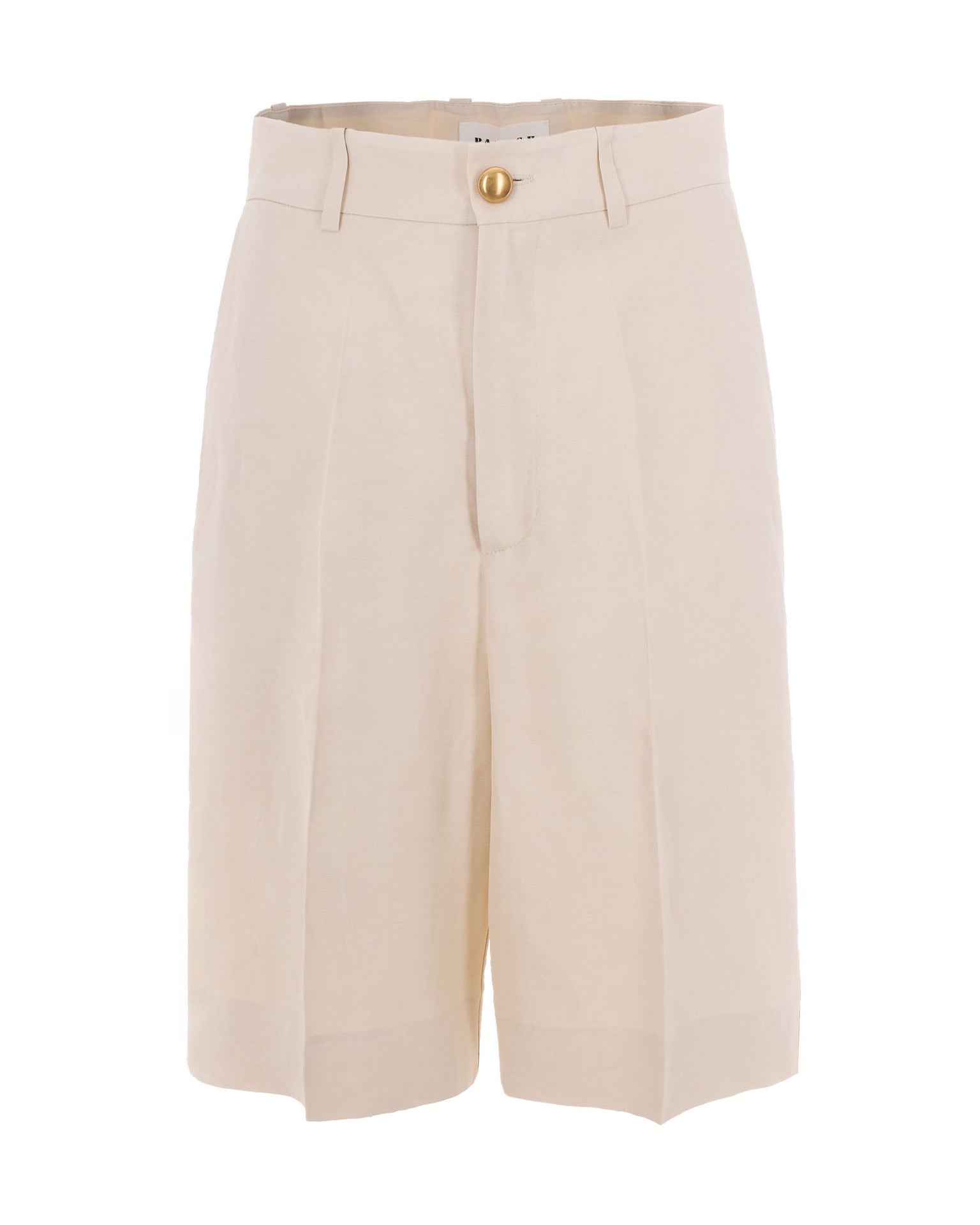 P.A.R.O.S.H. Linen Viscose Blend Bermuda Shorts — Beige by Parosh