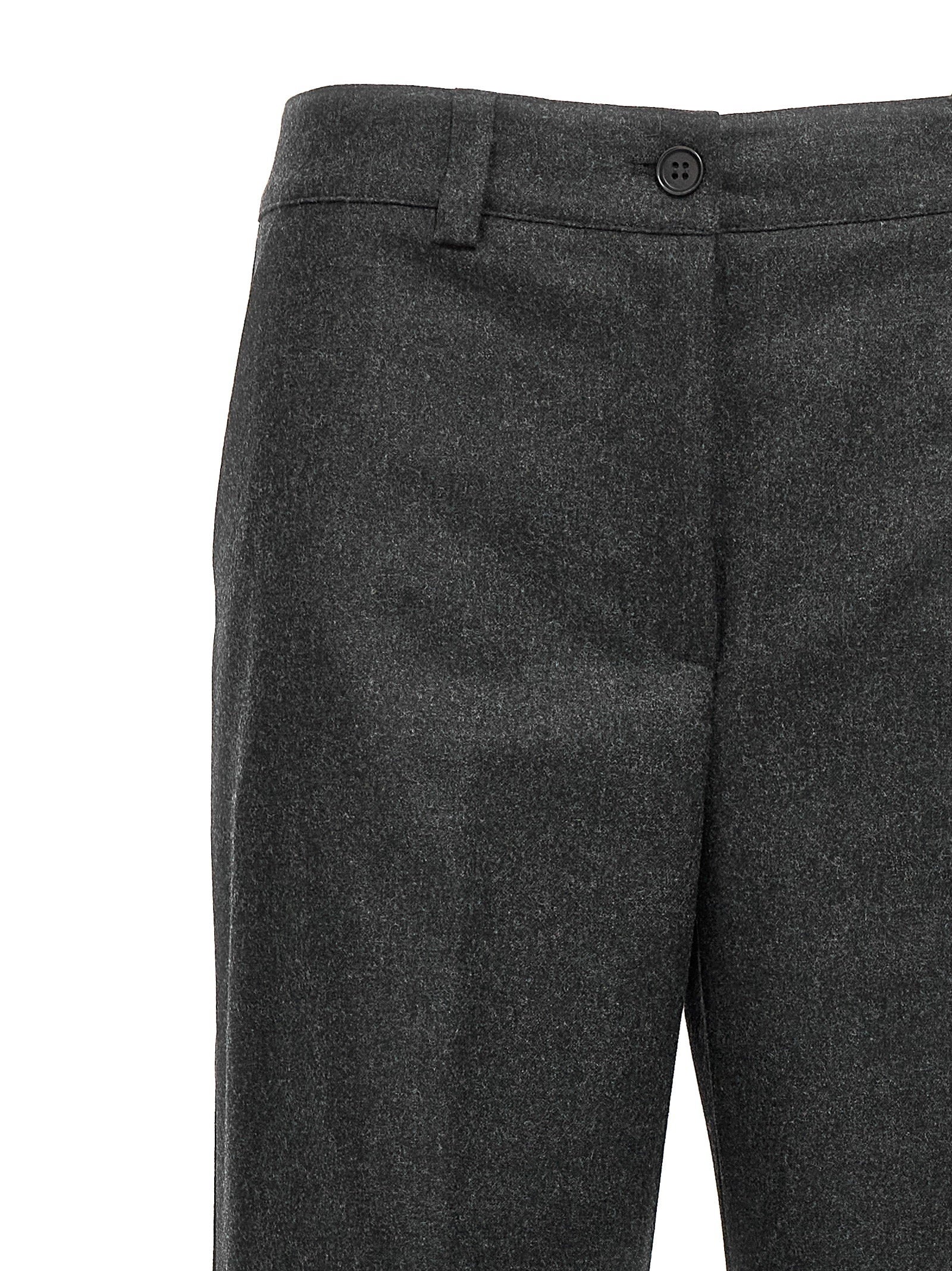 P.A.R.O.S.H. Wool-Blend Ruffled-Pocket Cargo Pants — Charcoal, view 3